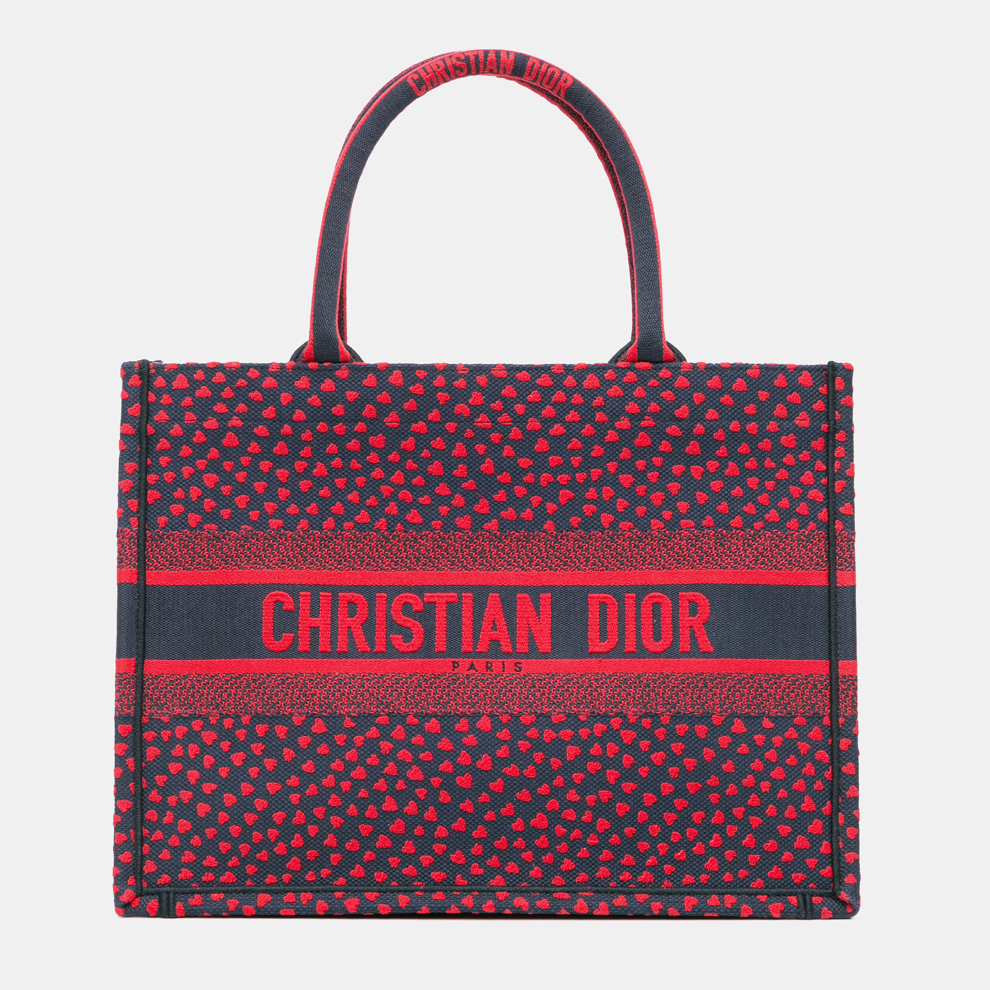 

Dior Red Medium Canvas Pop Hearts I Love Paris Book Tote