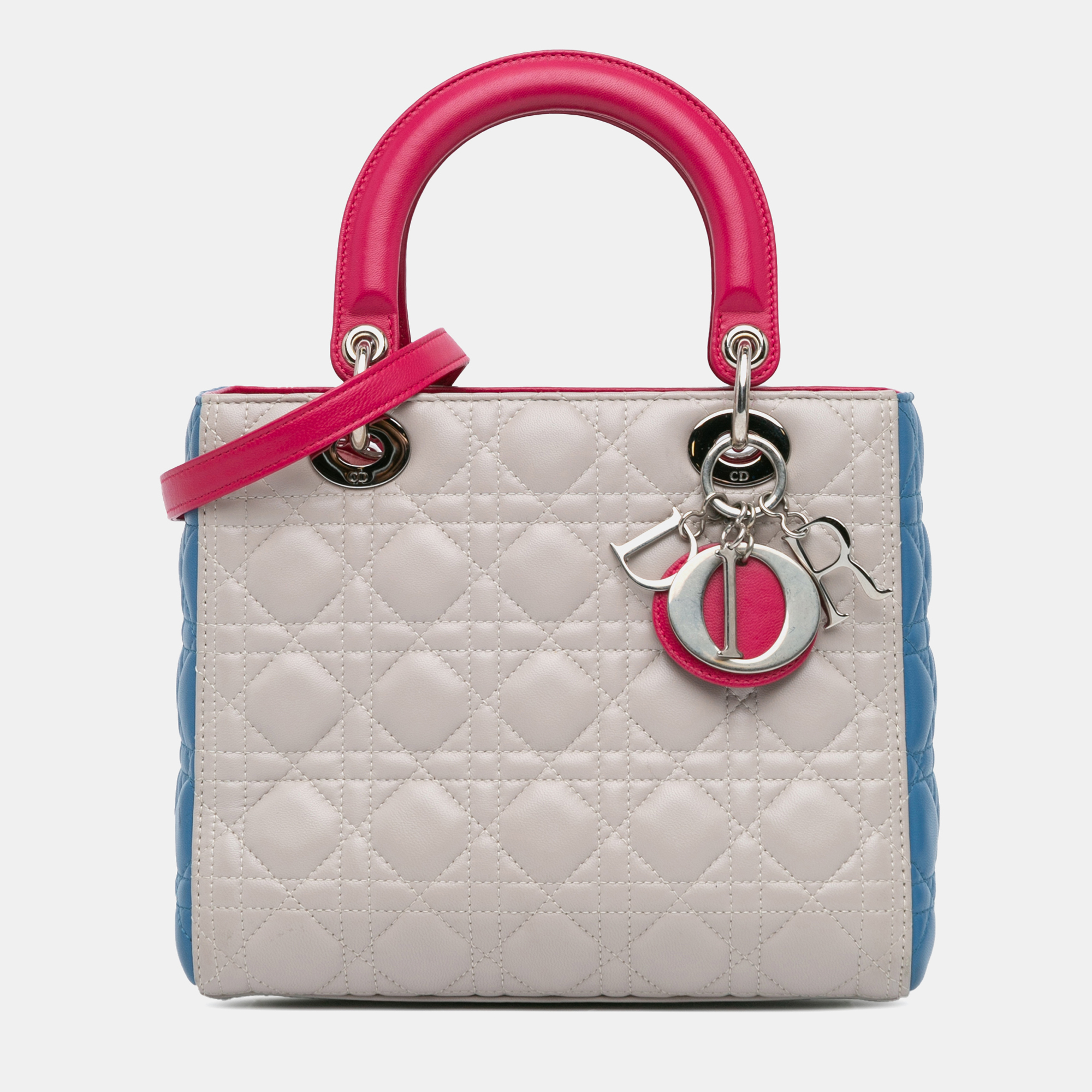 

Dior Multicolor Medium Tricolor Lambskin Cannage Lady Dior
