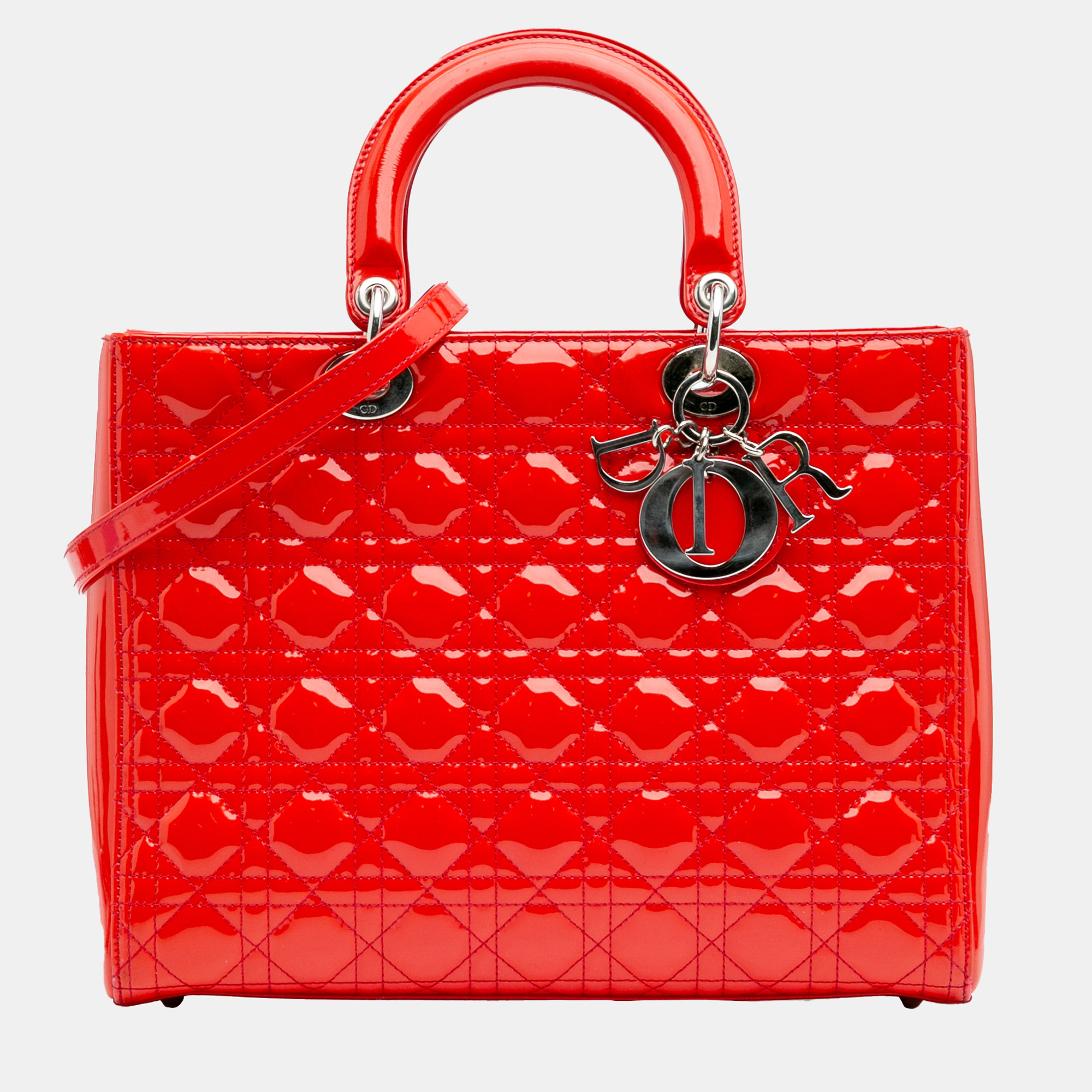 

Dior Red Patent Large Cannage Lady Dior