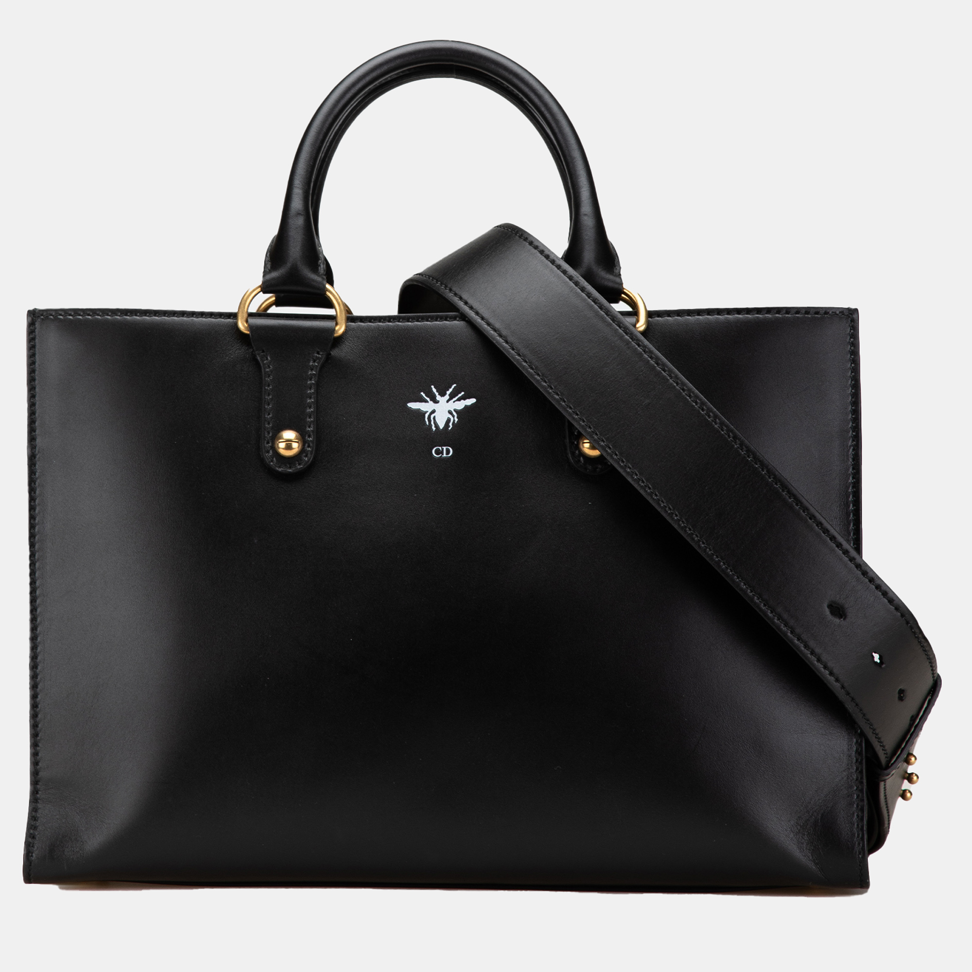 

Dior Black Leather D Bee Satchel