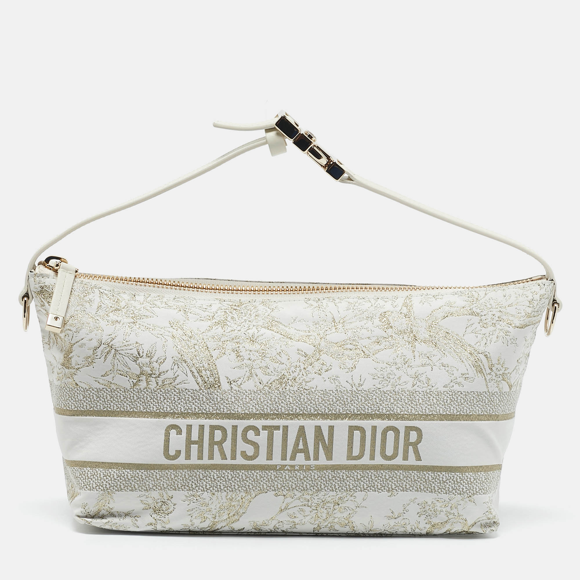 

Dior White Fabric Toile de Jouy  Travel Nomad Pouch