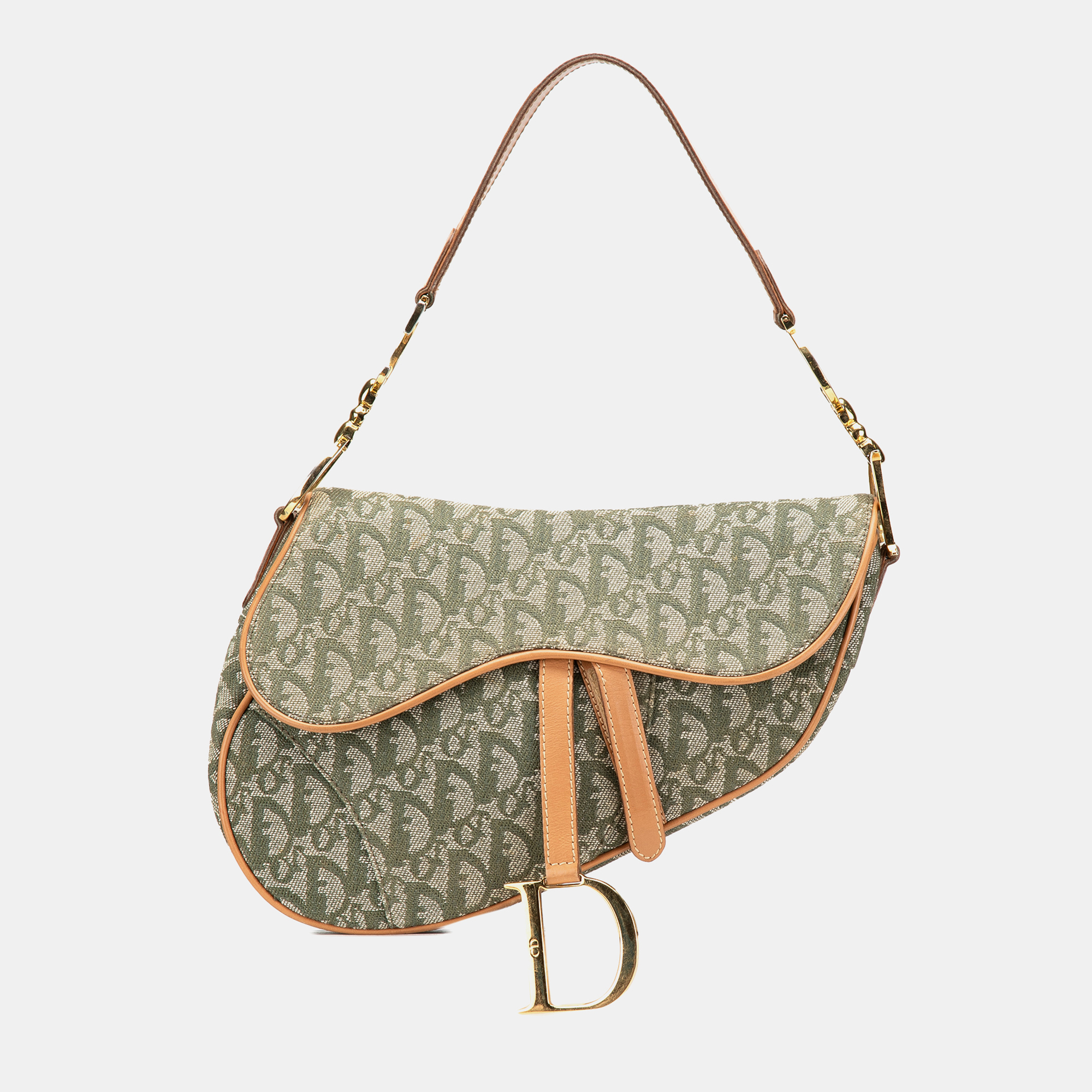 

Dior Green Canvas Diorissimo Saddle Bag