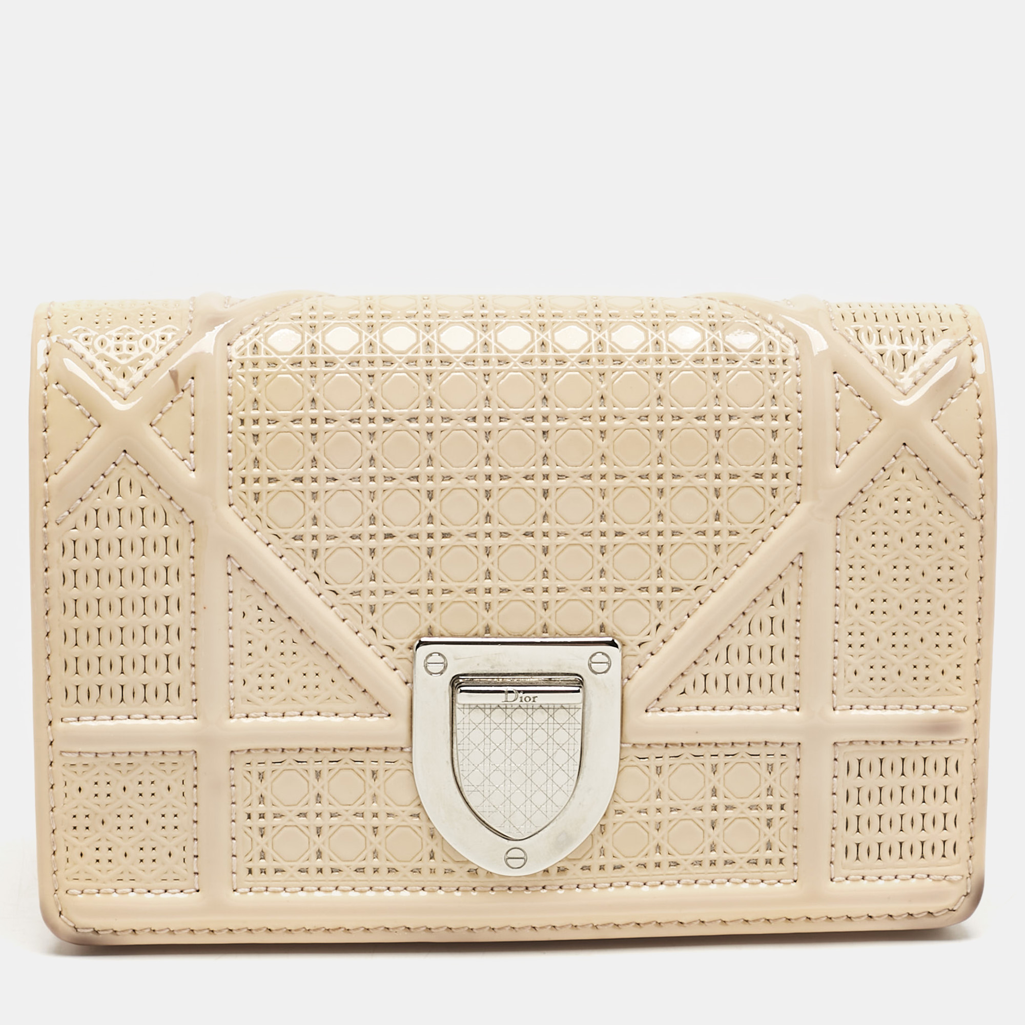 

Dior Pink Microcannage Patent Leather Diorama Pouch