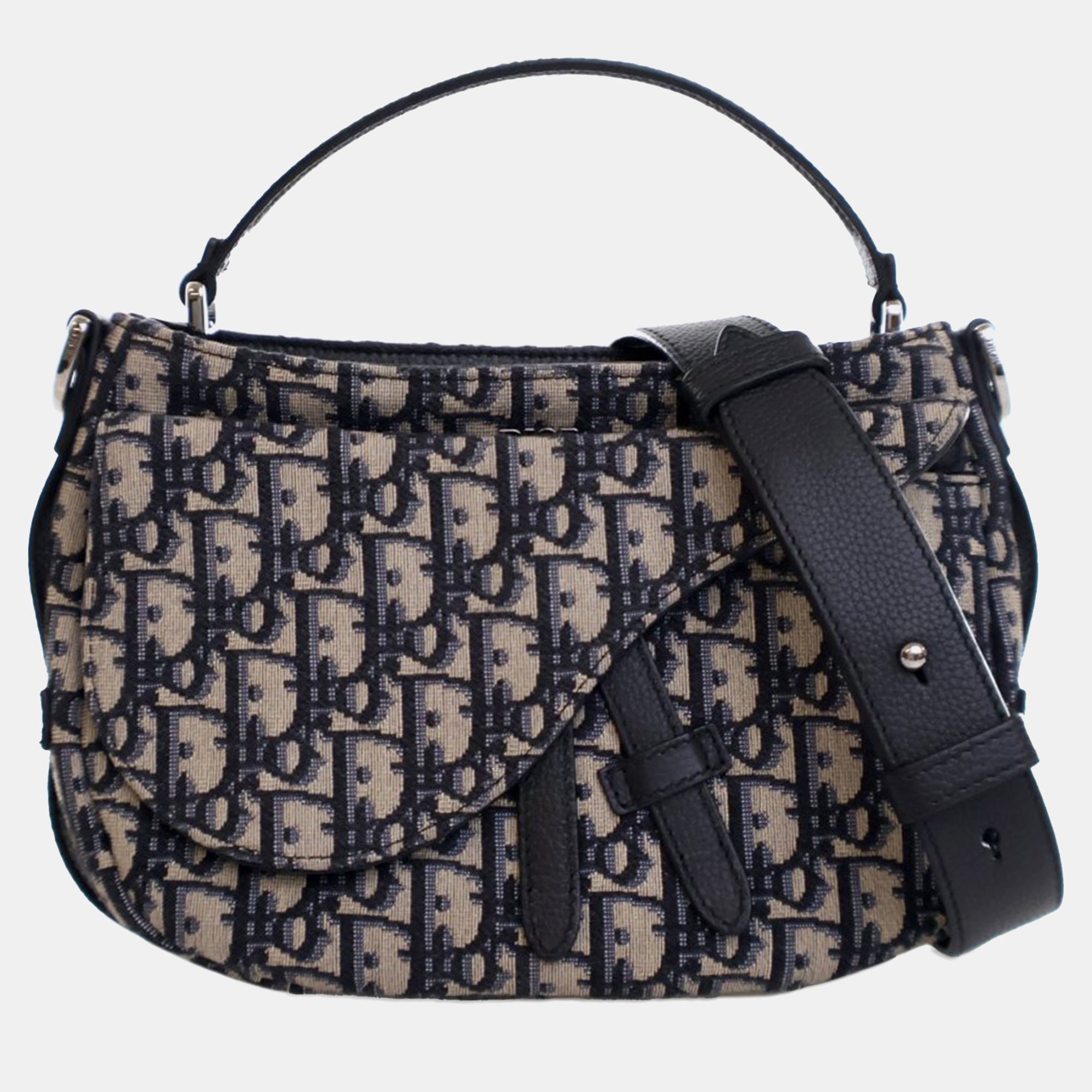 

Dior Blue Mini Oblique Canvas Soft Saddle Satchel