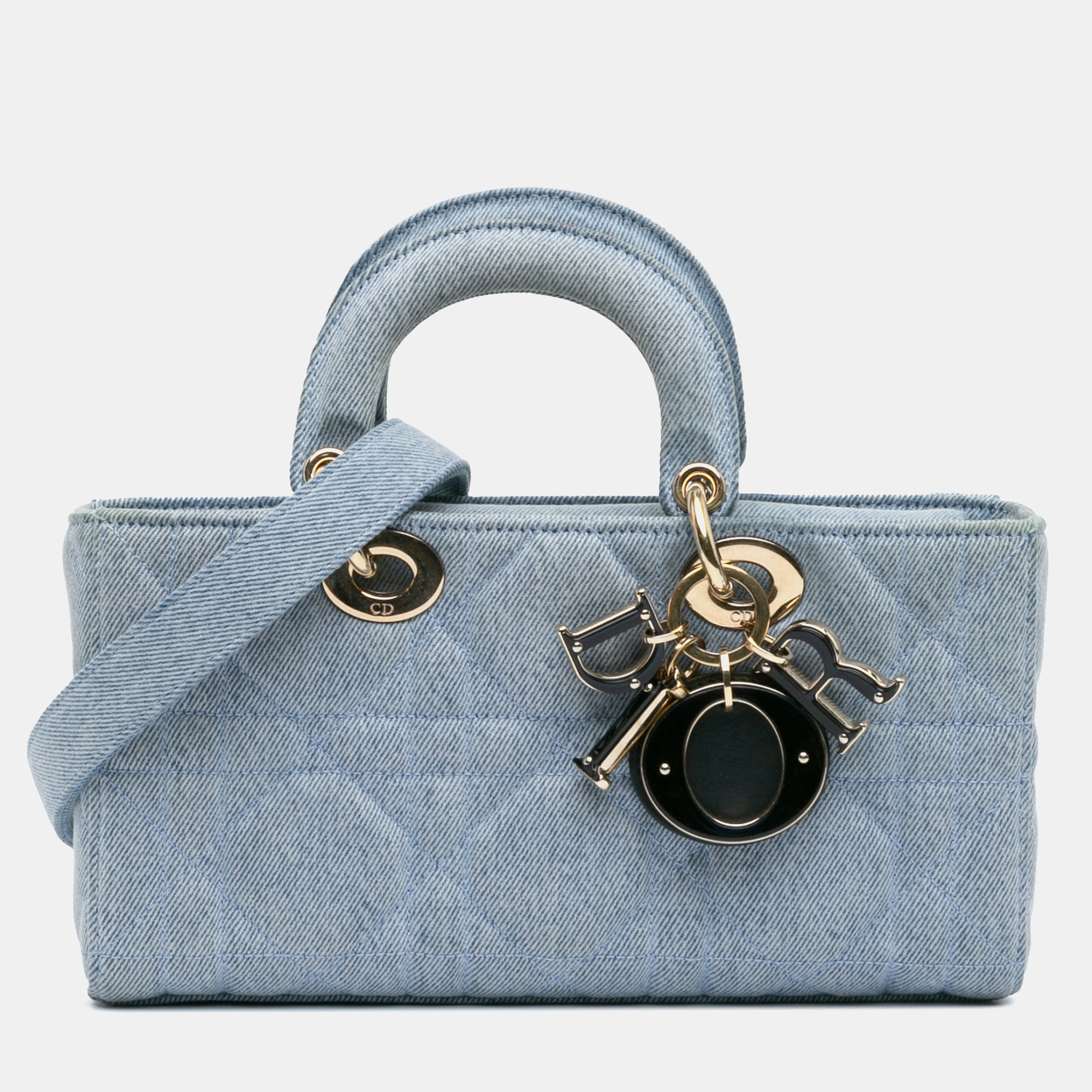 

Dior Blue Small Denim Macrocannage Lady D Joy