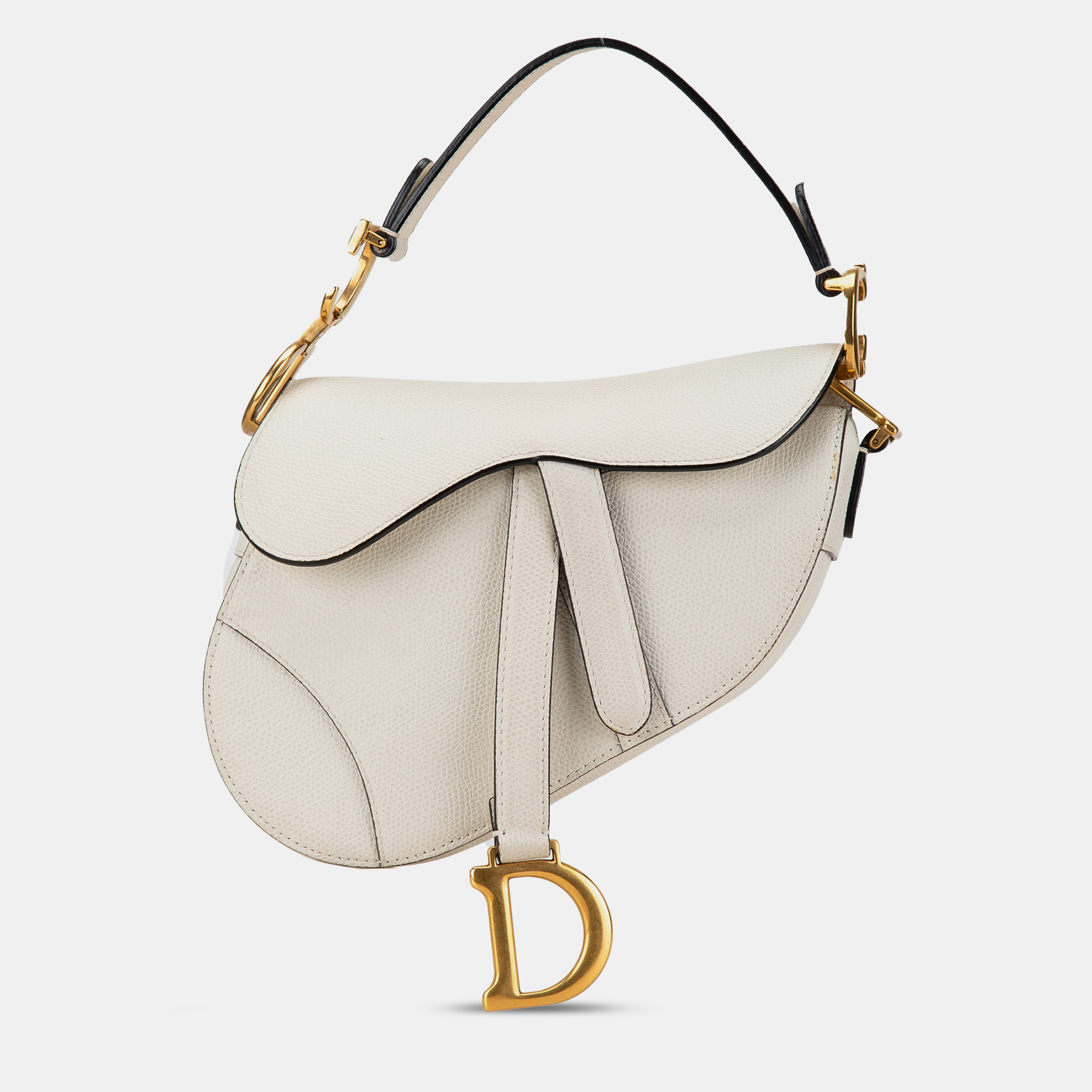 

Dior White Mini Leather Saddle Bag