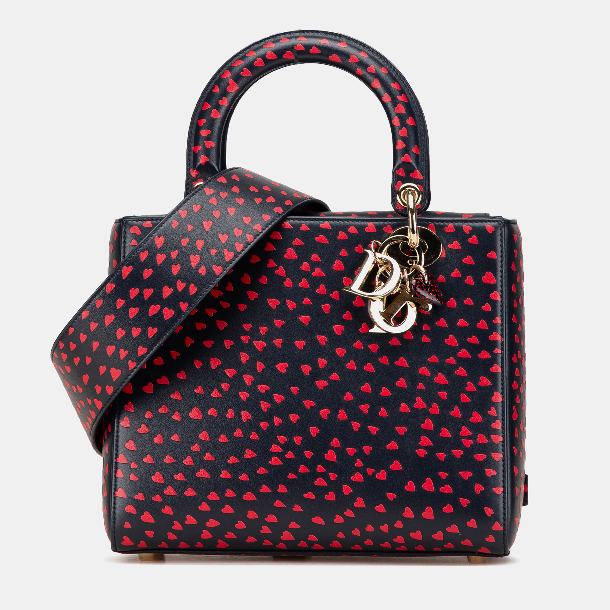 

Dior Navy Blue Medium Calfskin I Love Paris Lady Dior