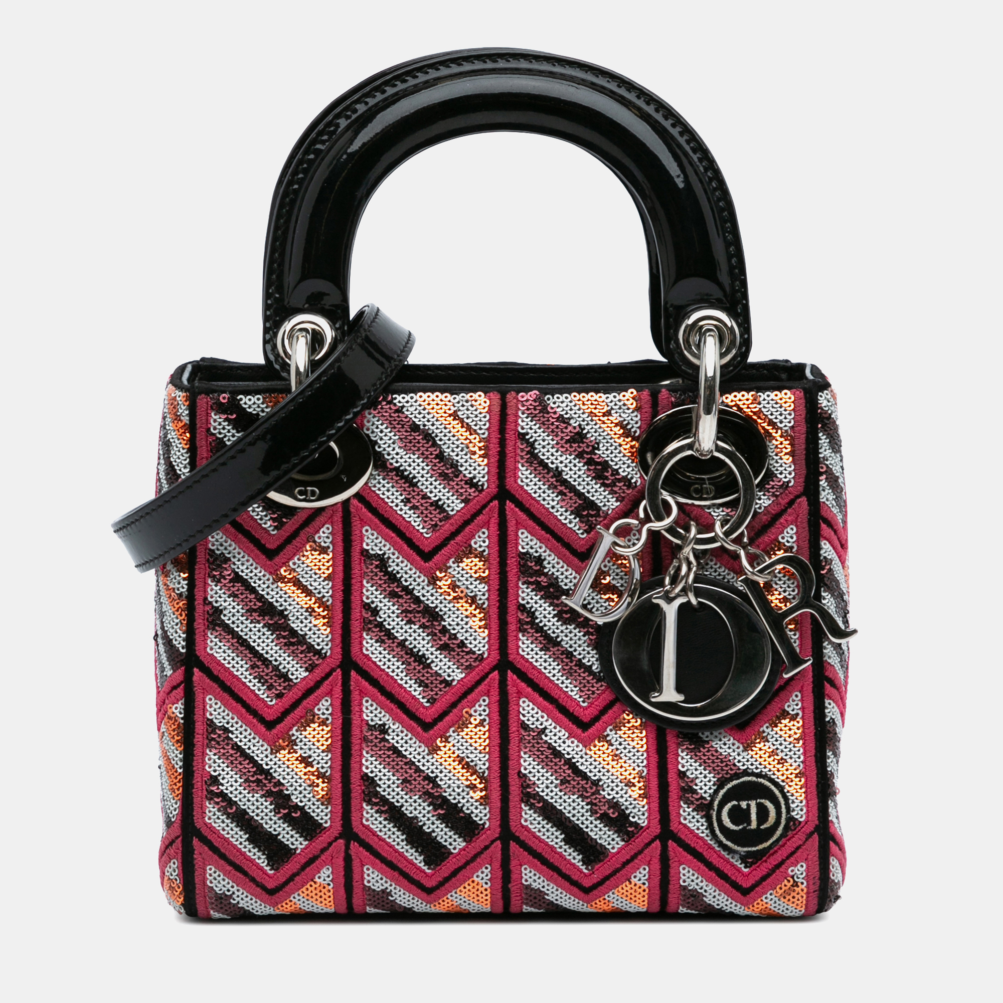 

Dior Pink Mini Patent Sequined Lady Dior