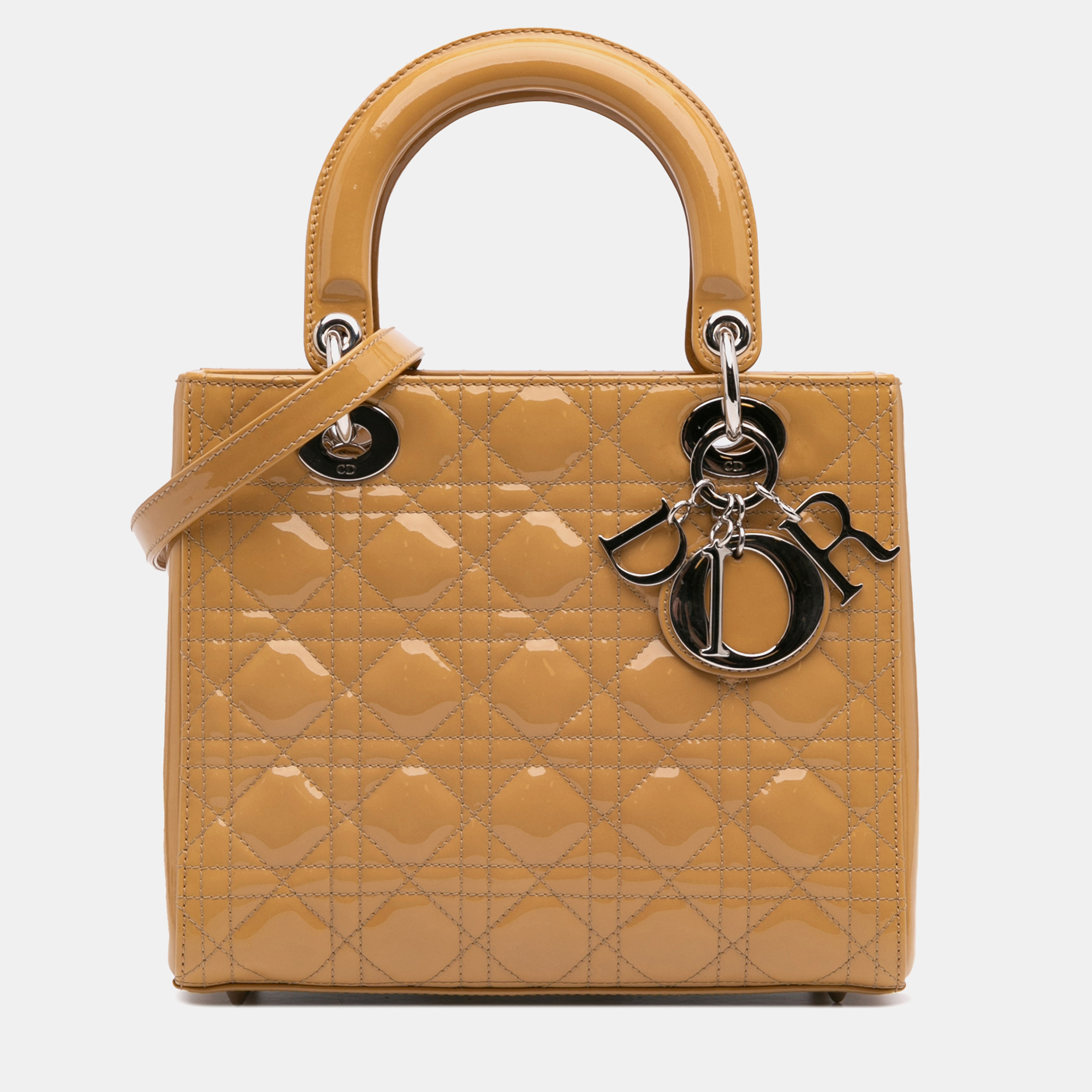 

Dior Brown Patent Cannage Medium Lady Dior