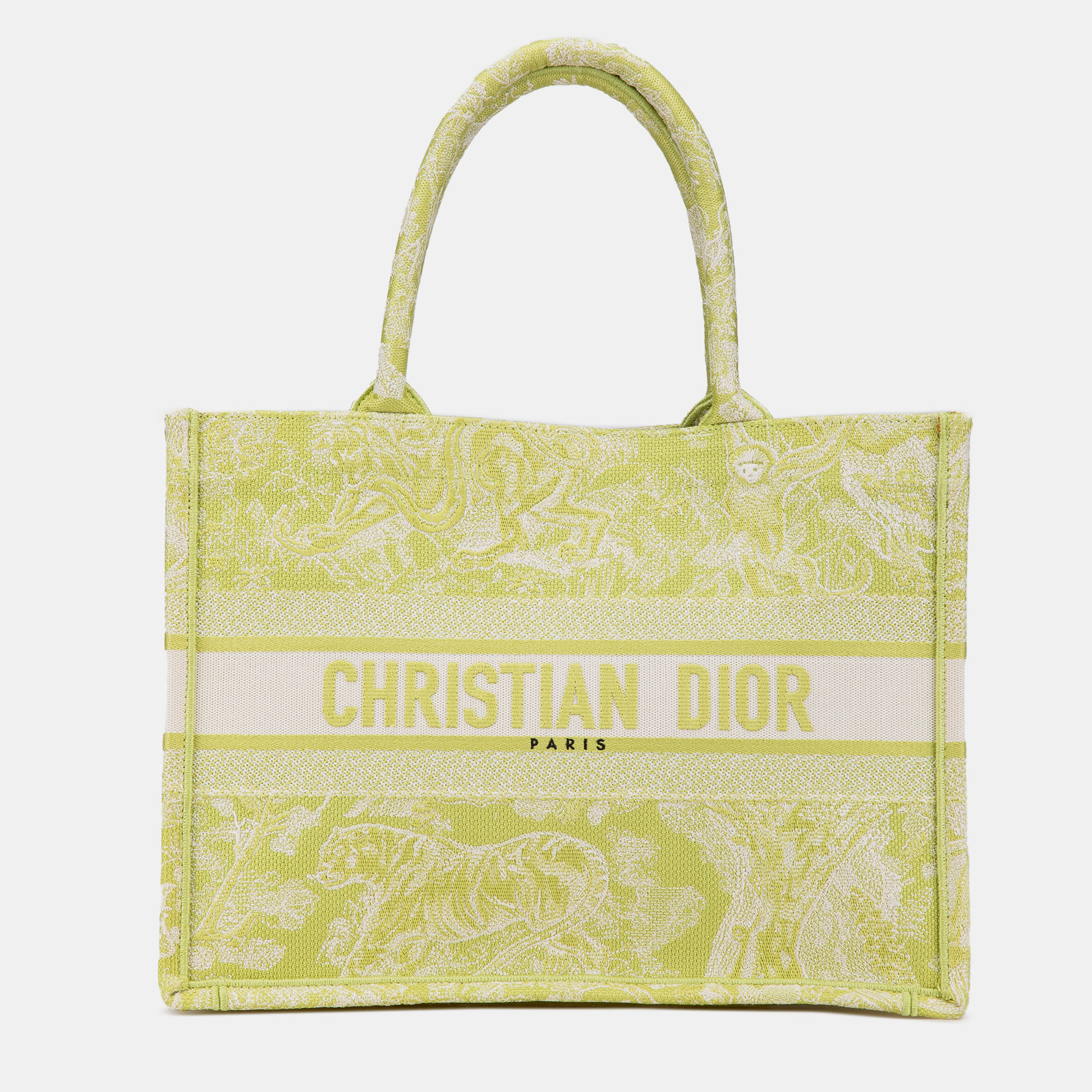 

Dior Green Medium Canvas Embroidered Dioriviera Toile De Jouy Book Tote