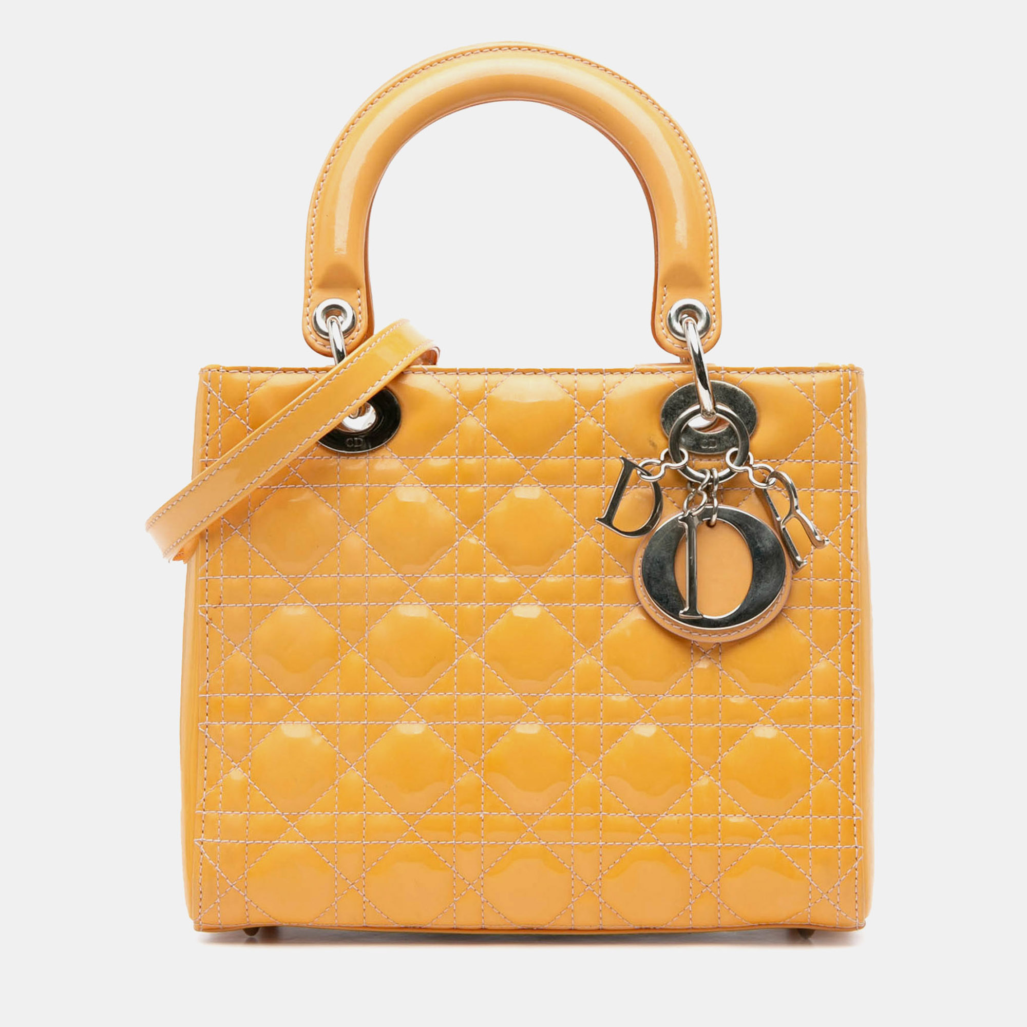 

Dior Brown Medium Patent Cannage Lady Dior