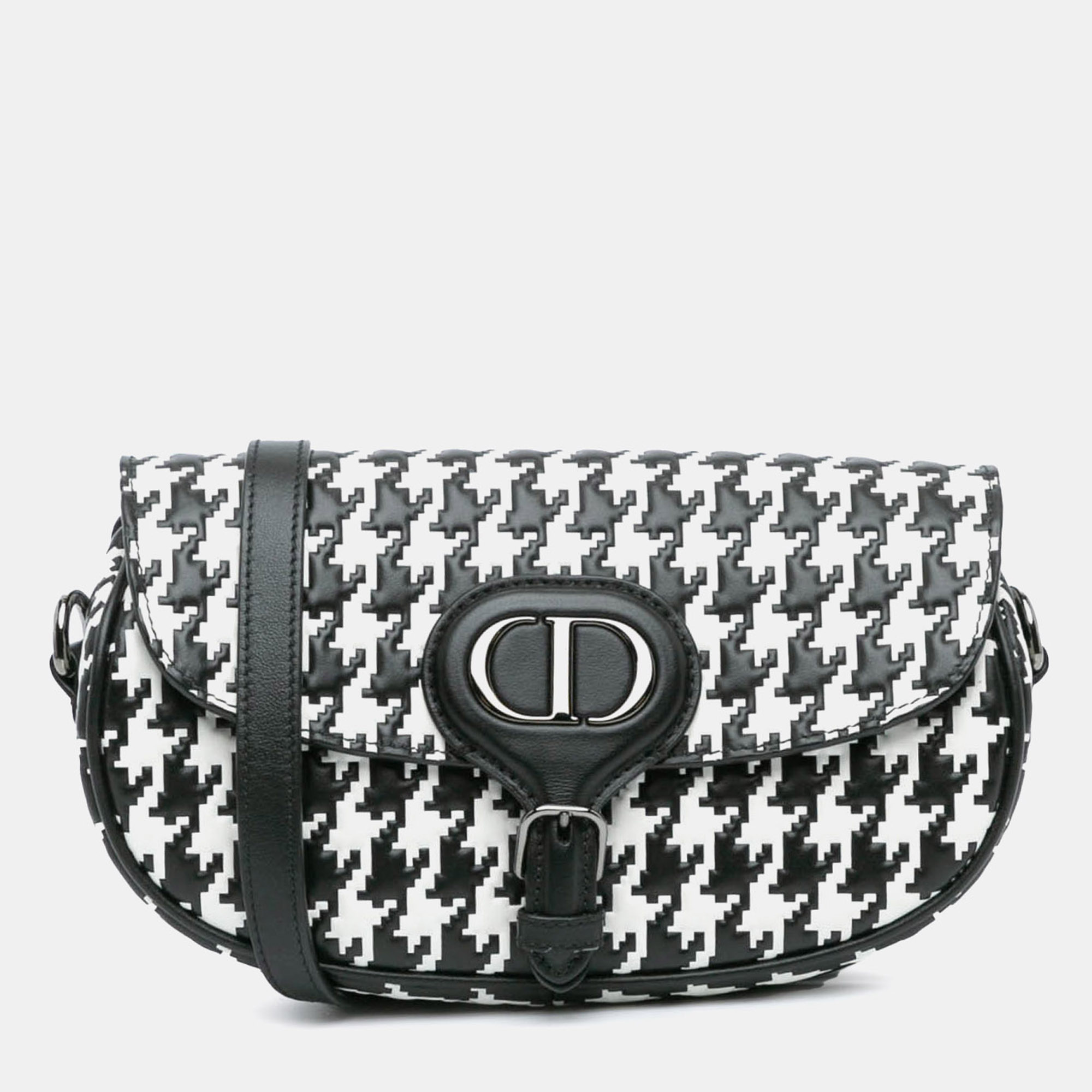 

Dior Black Embossed Calfskin Houndstooth Bobby East West Crossbody