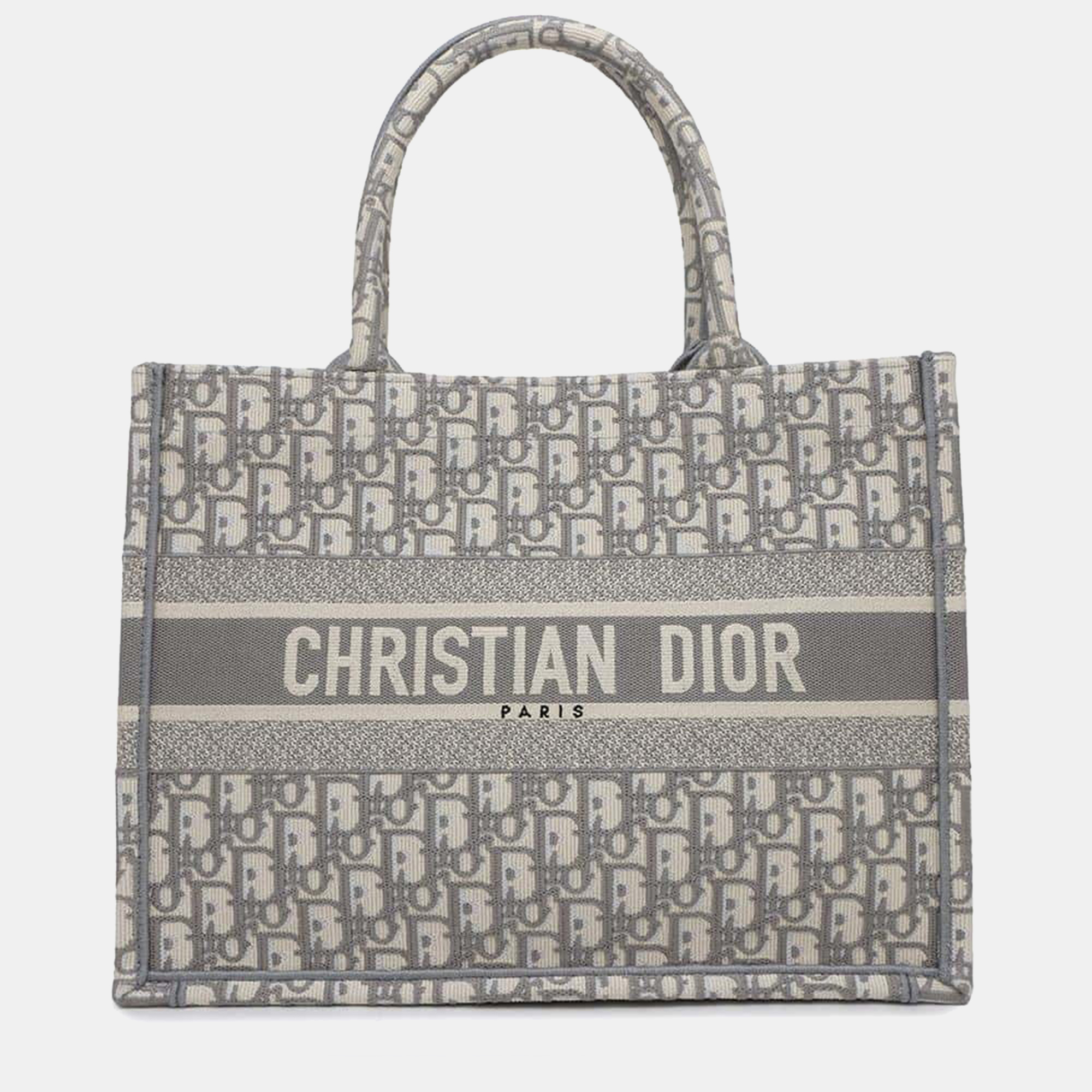 

Dior Gray Canvas Medium Oblique Book Tote, Grey