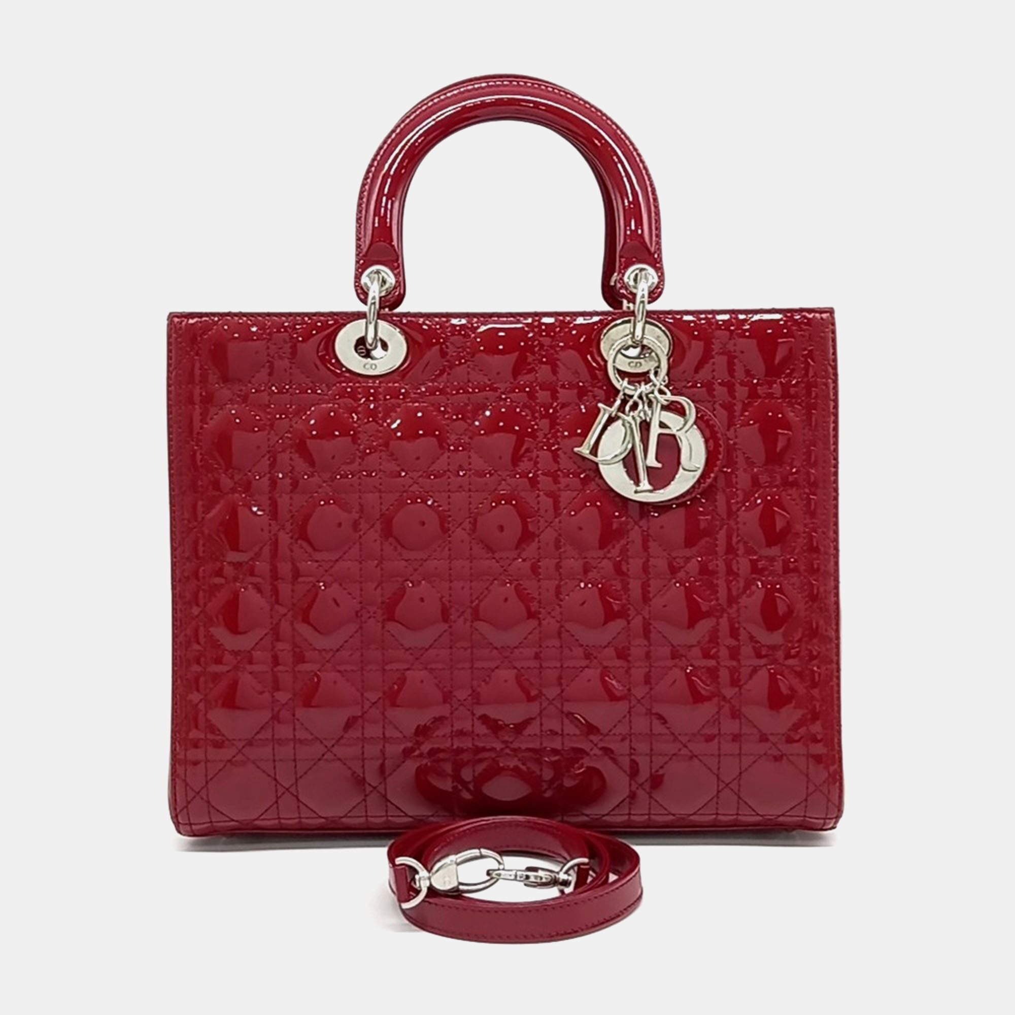 

Dior Red Patent Leather Lady Large Bag