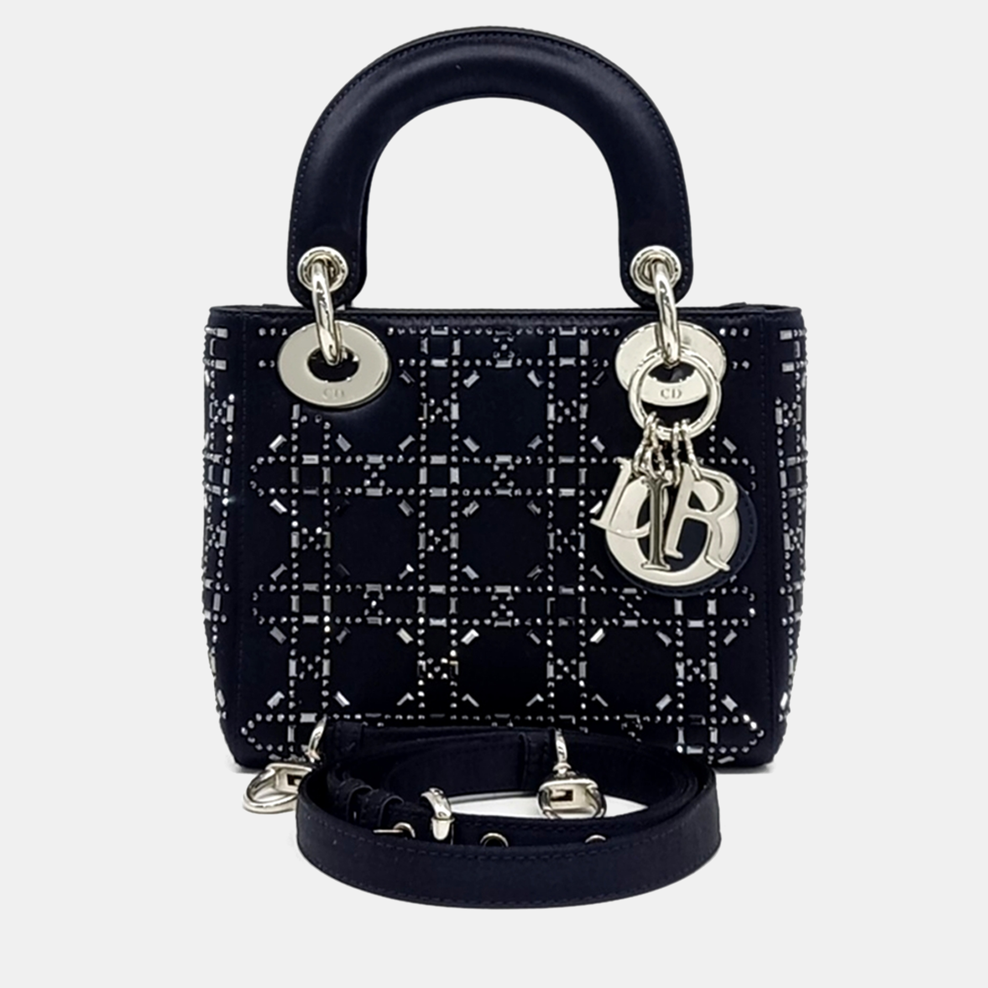 

Dior Black Leather and Satin Lady Mini Bag