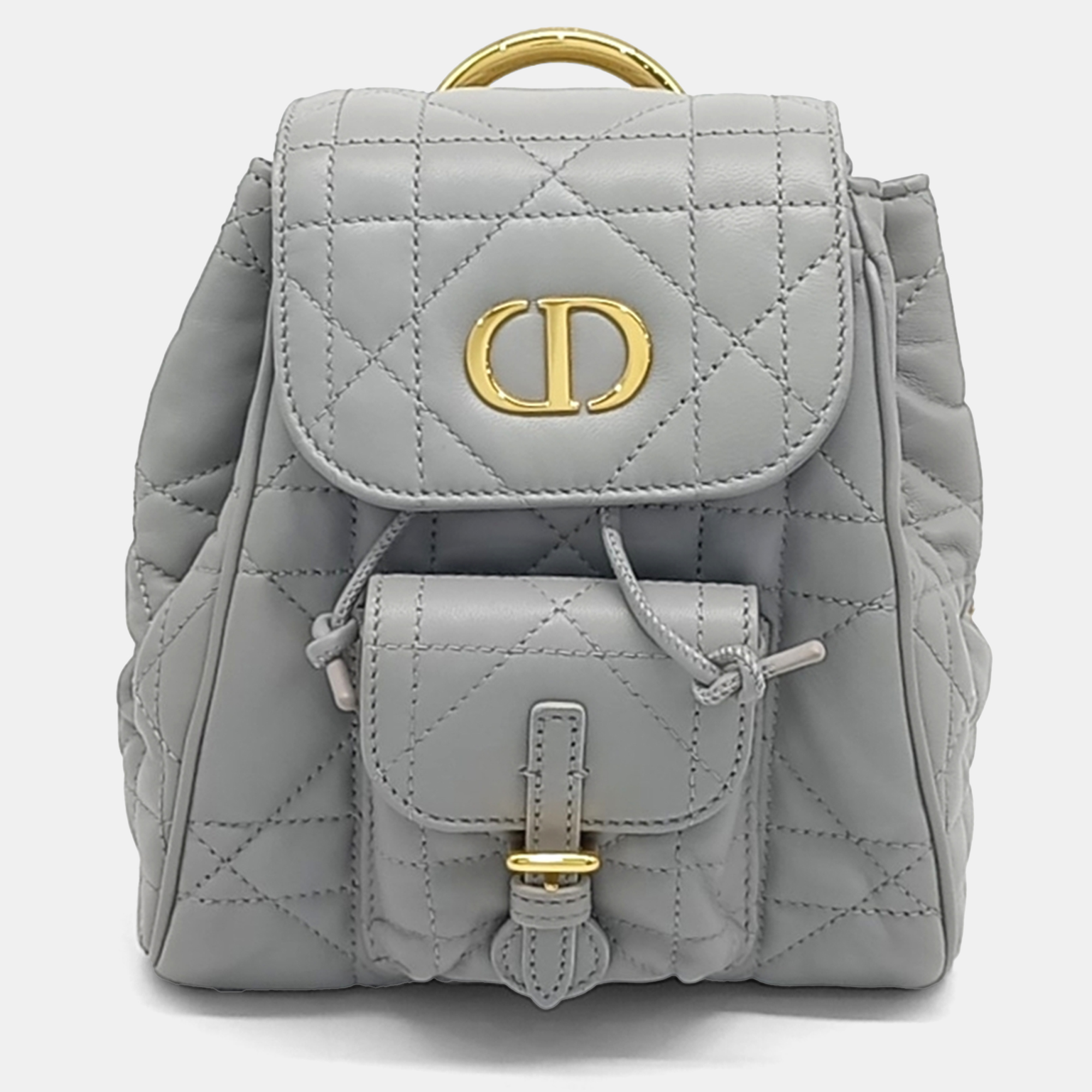 

Dior Grey Leather Caro Backpack