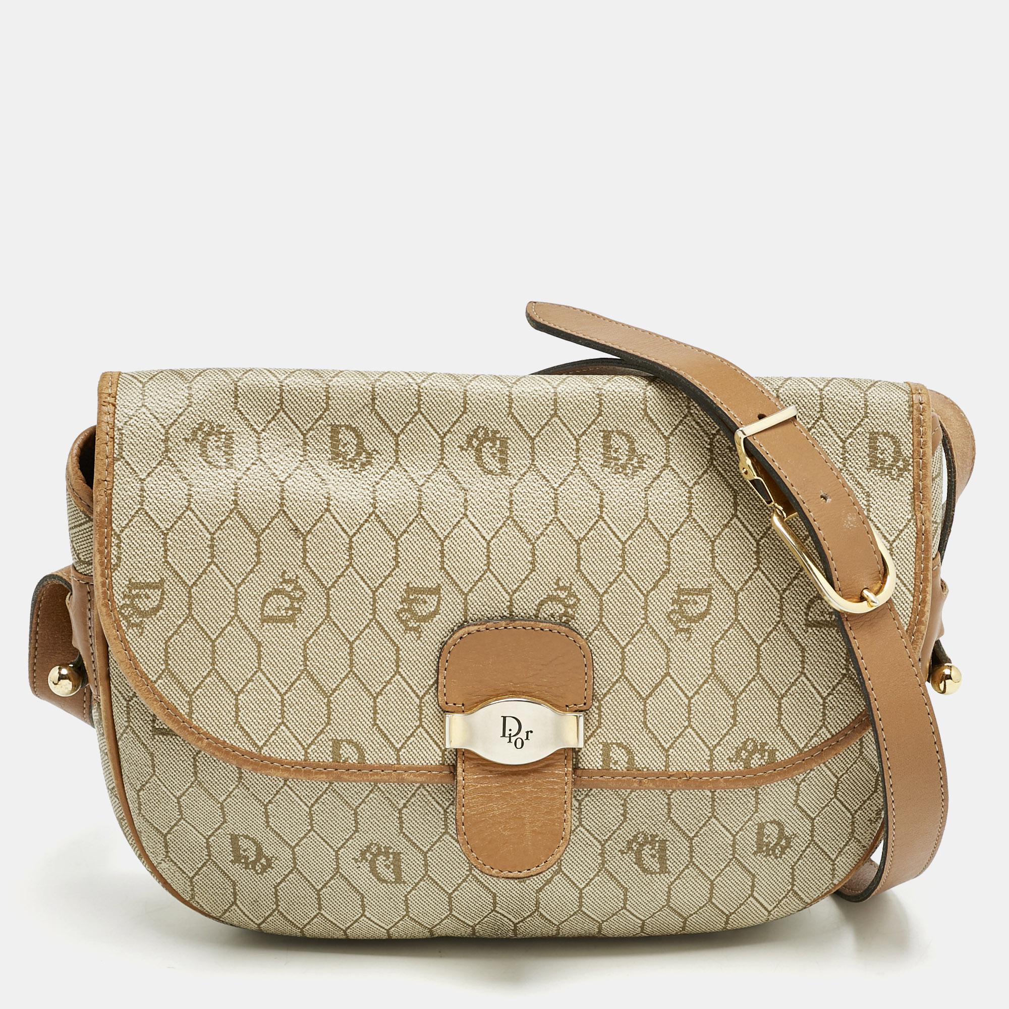 

Dior Tan/Beige Diorissimo Coated Canvas Flap Shoulder Bag