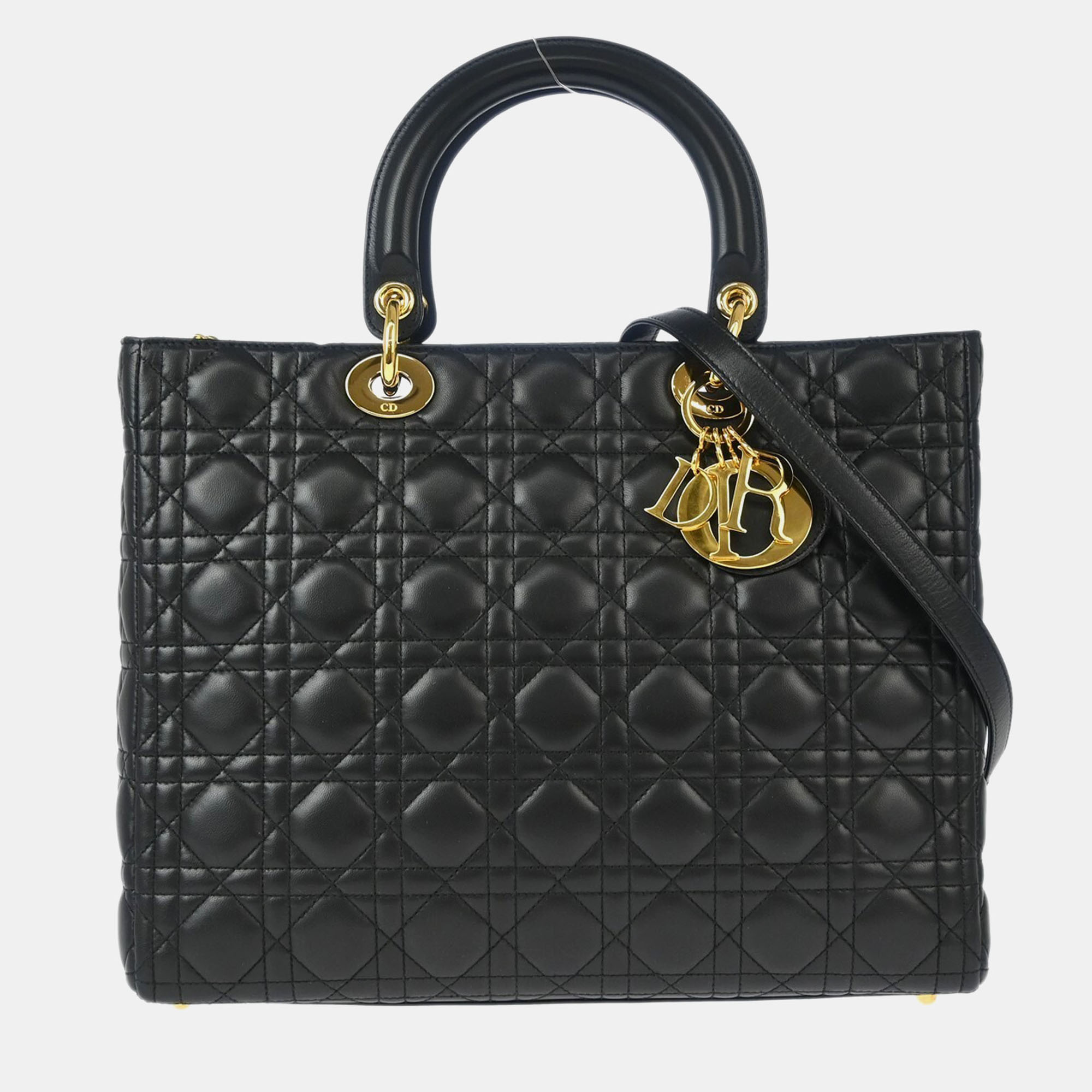 

Christian Dior Black Lambskin Lady Dior Cannage 2Way Handbag