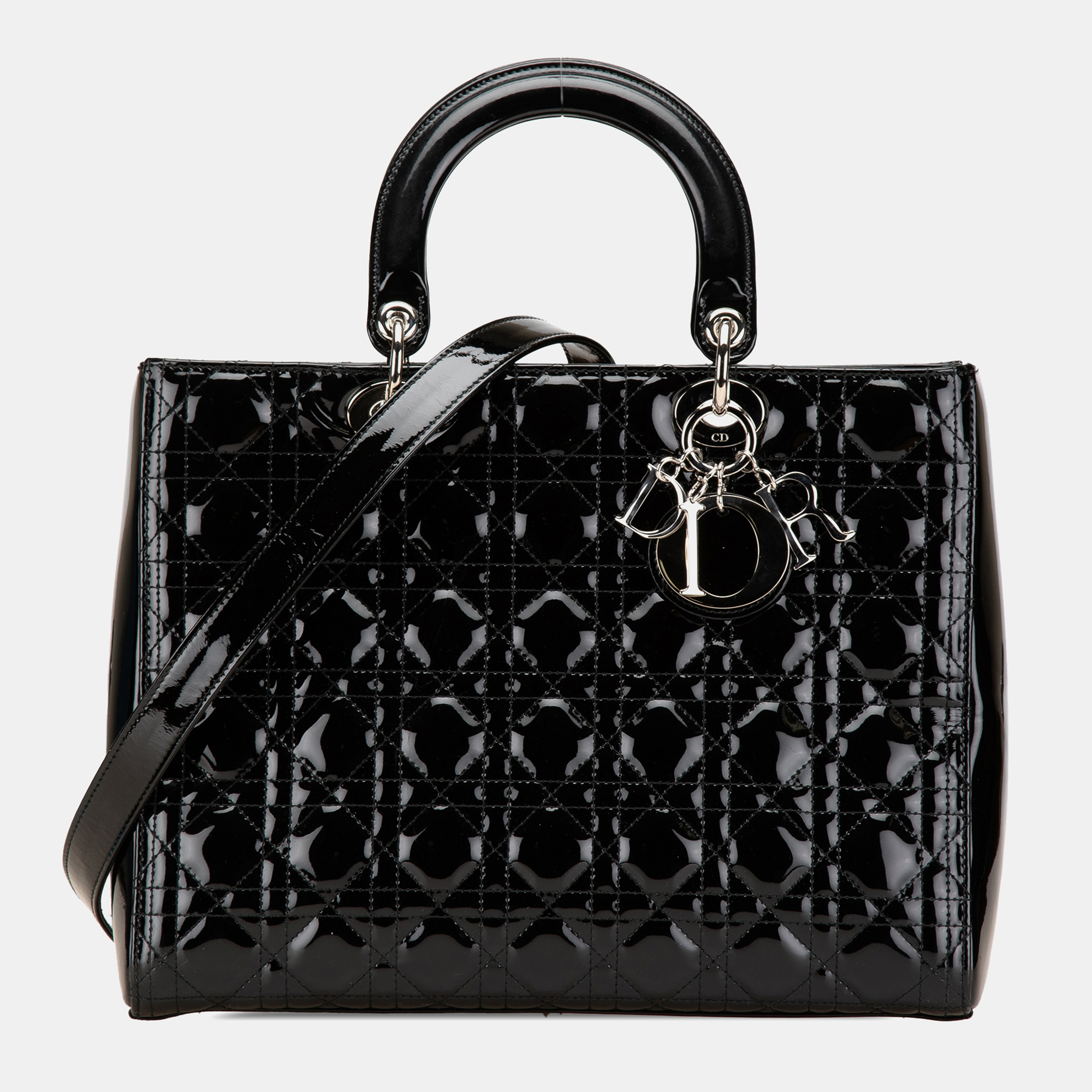 

Dior Black Large Patent Cannage Lady Dior