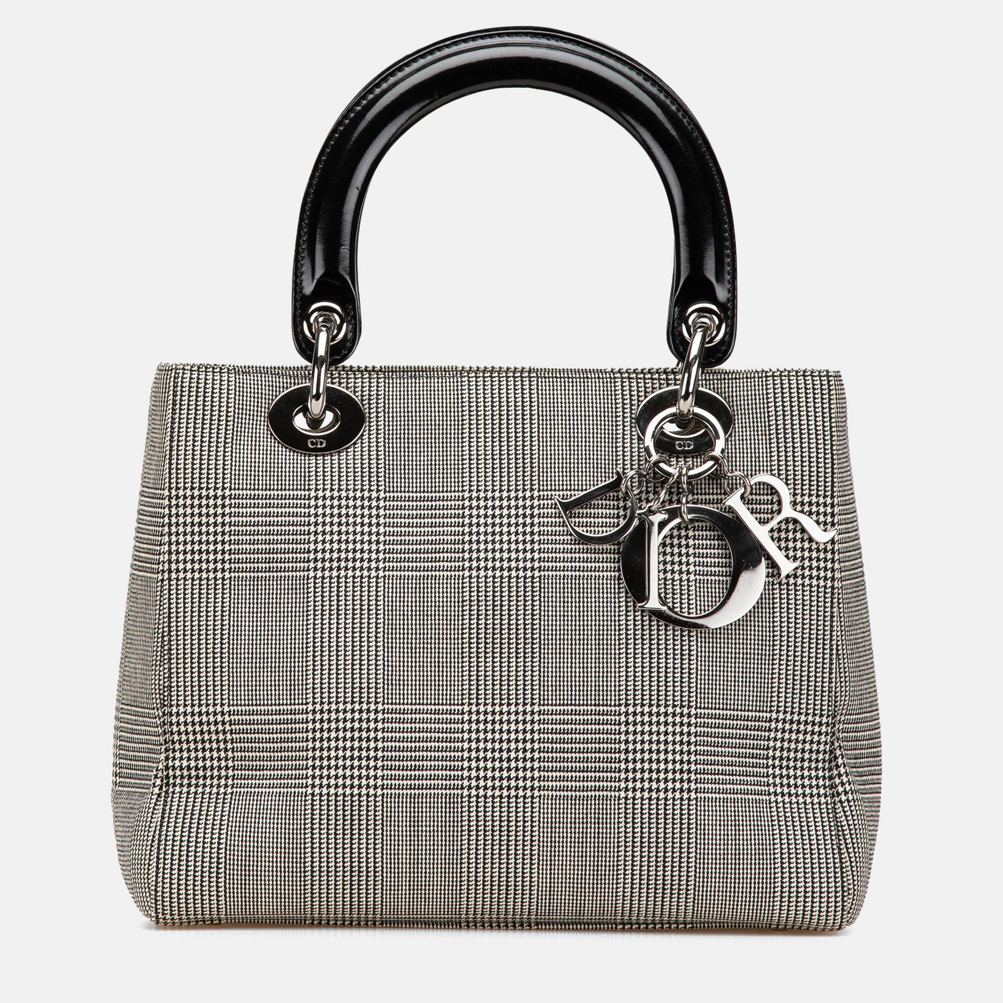 

Dior Grey Medium Canvas Houndstooth Lady Dior