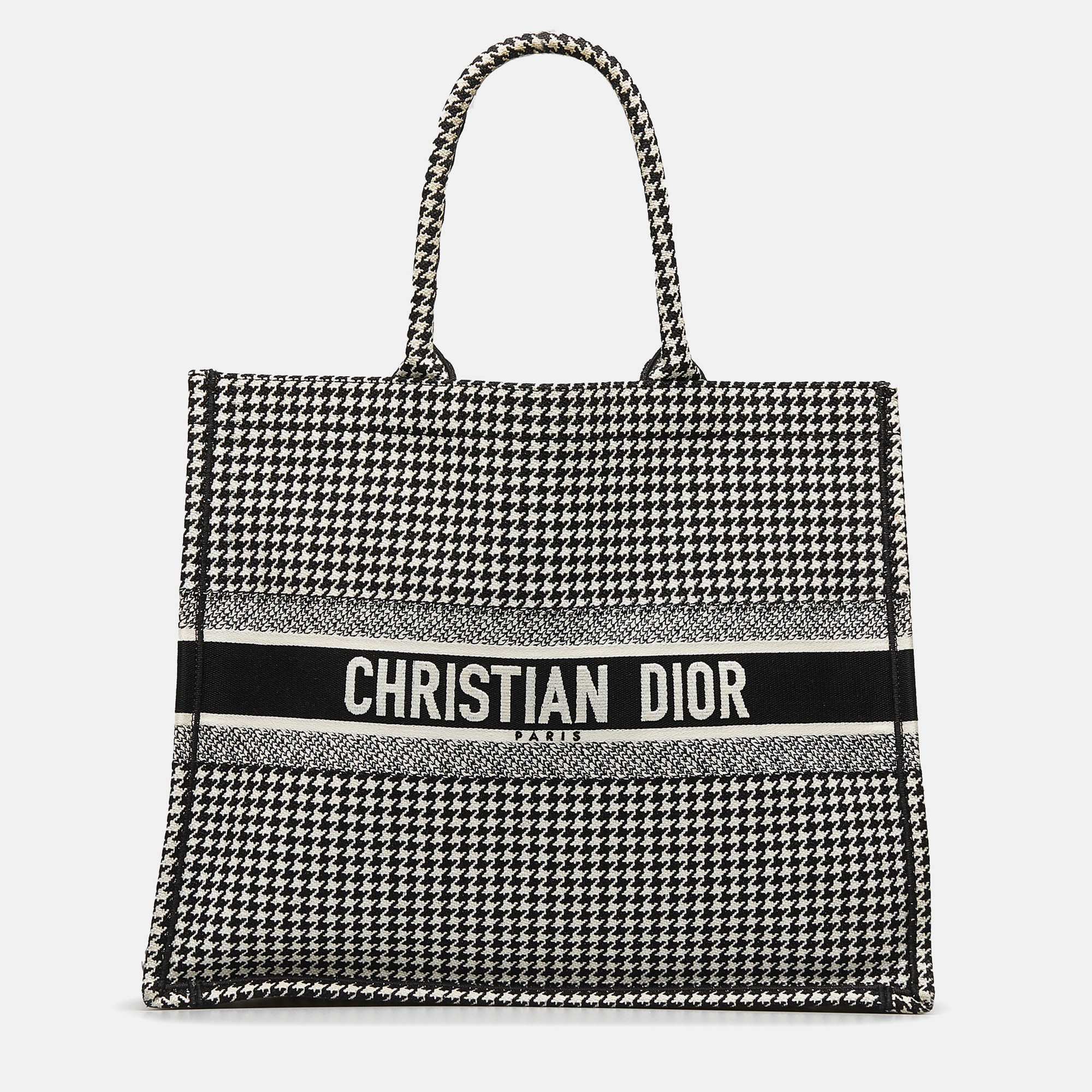 

Dior Black Large Houndstooth Book Tote