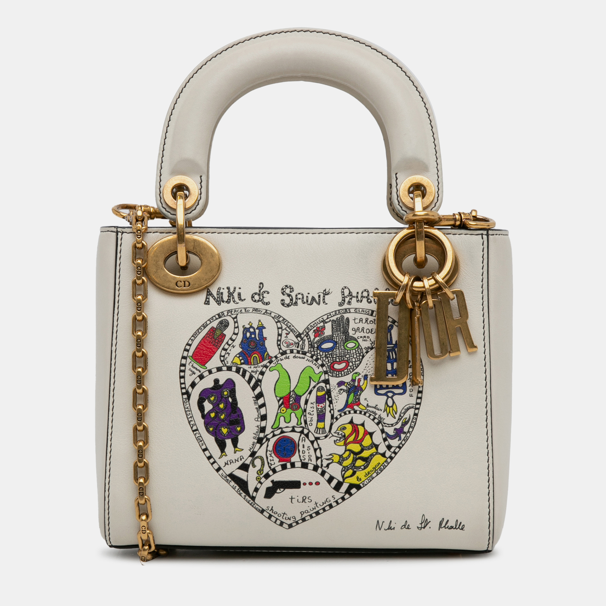 

Dior White Calfskin Niki de Saint Phalle Mini Lady Dior