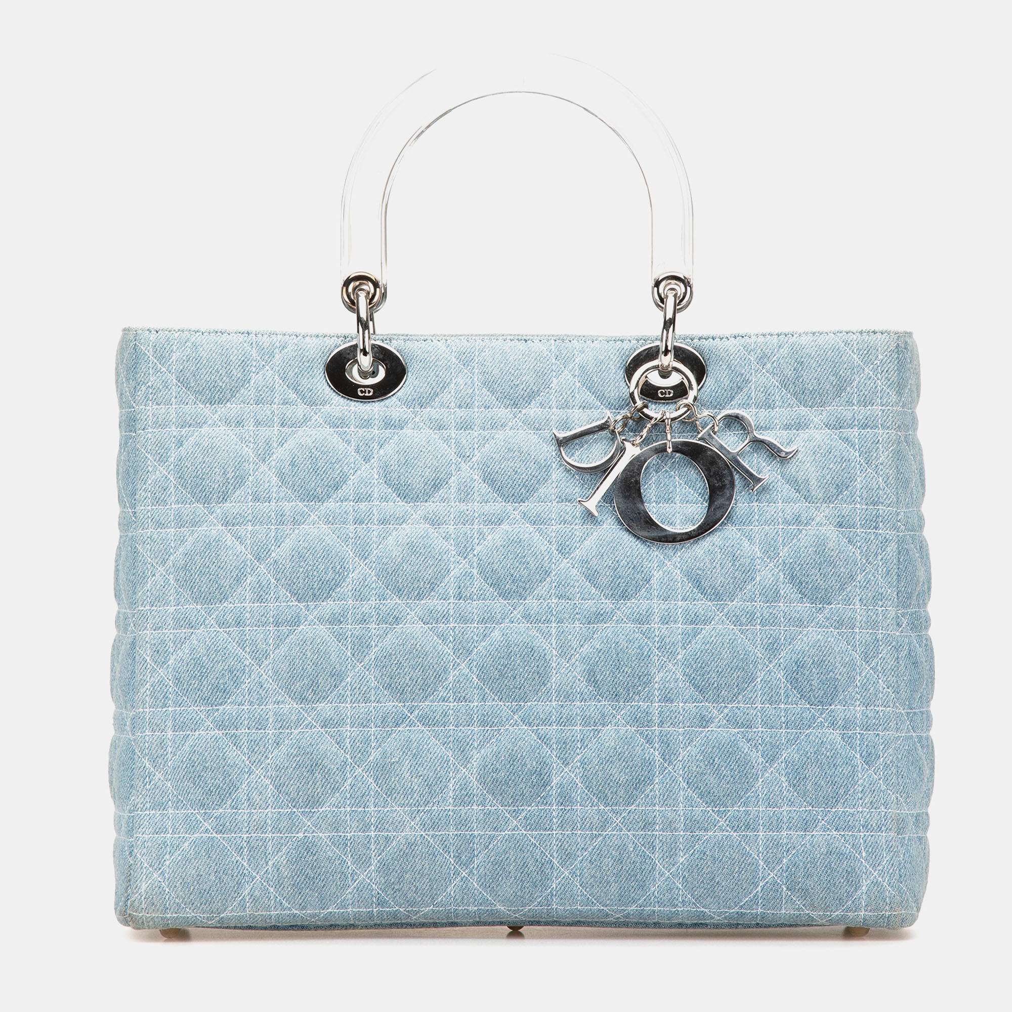 

Dior Blue Large Denim Cannage Lady Dior