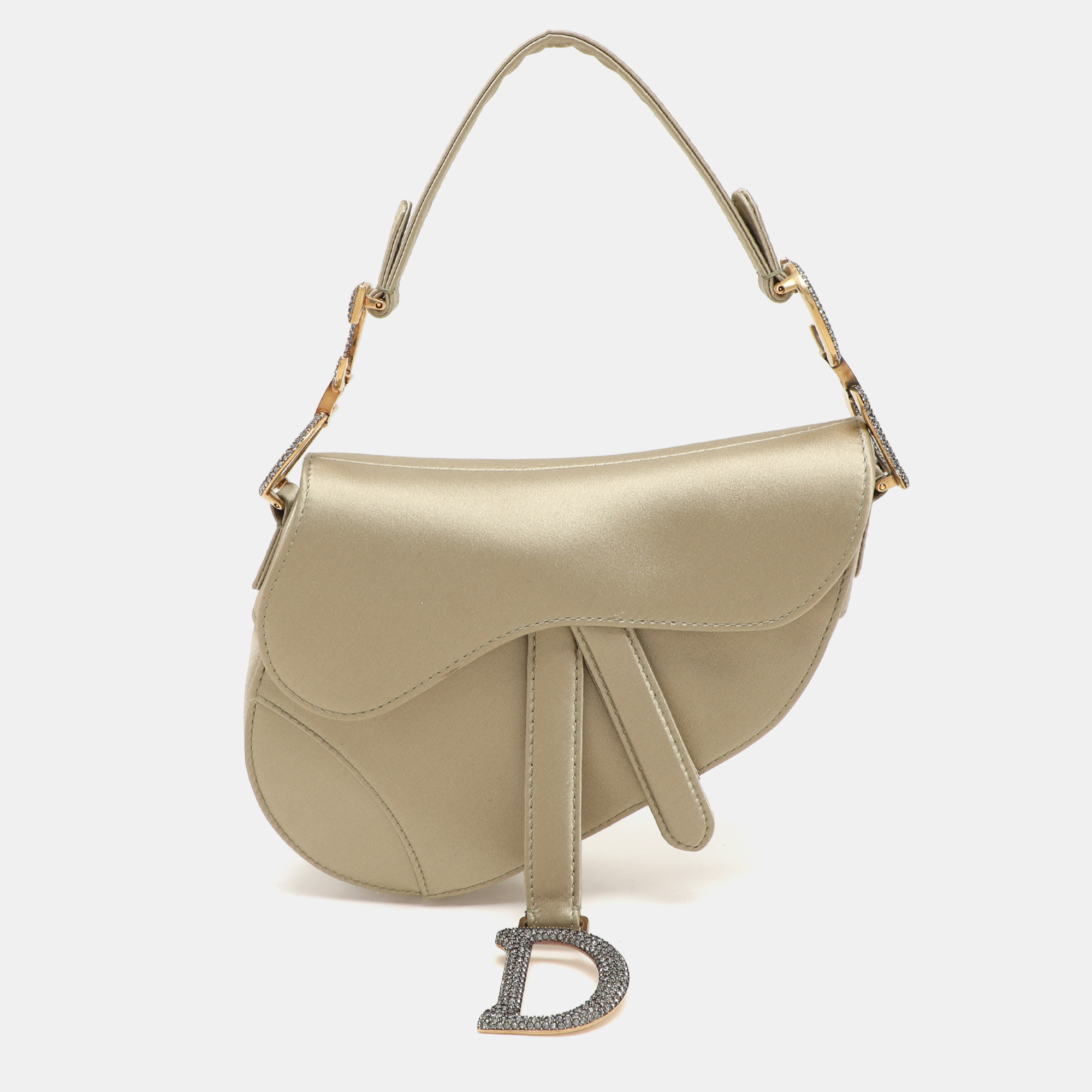 

Dior Olive Satin Mini Saddle Bag, Green