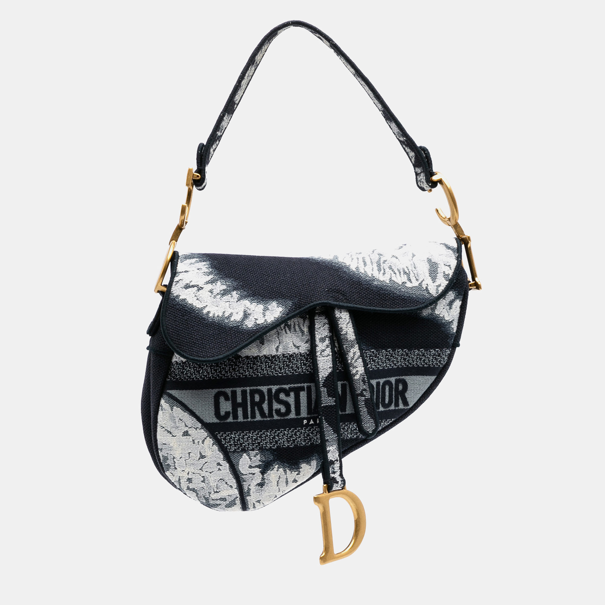 

Dior Black Canvas Embroidered Tie Dye Saddle Bag