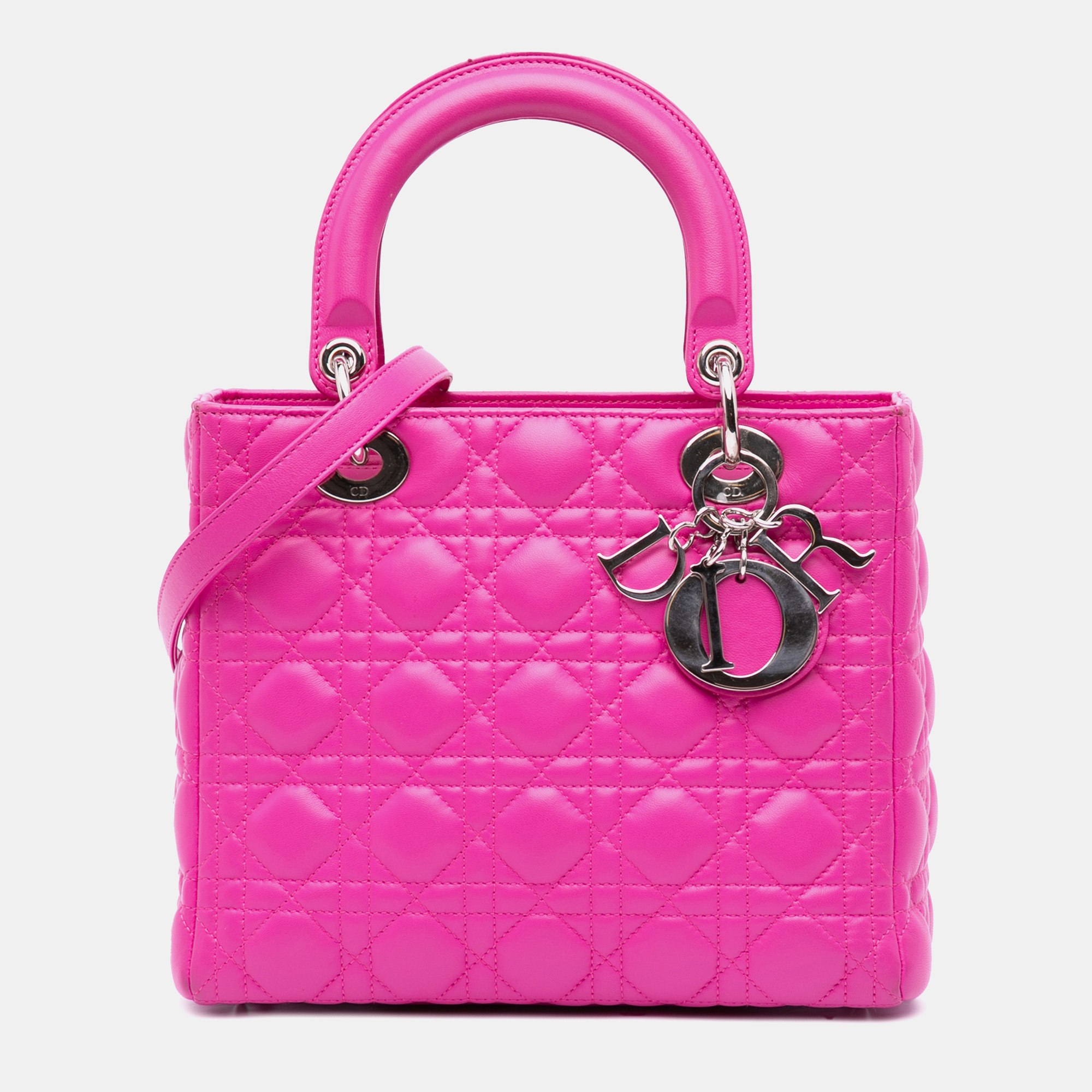 

Dior Pink Medium Lambskin Cannage Lady Dior