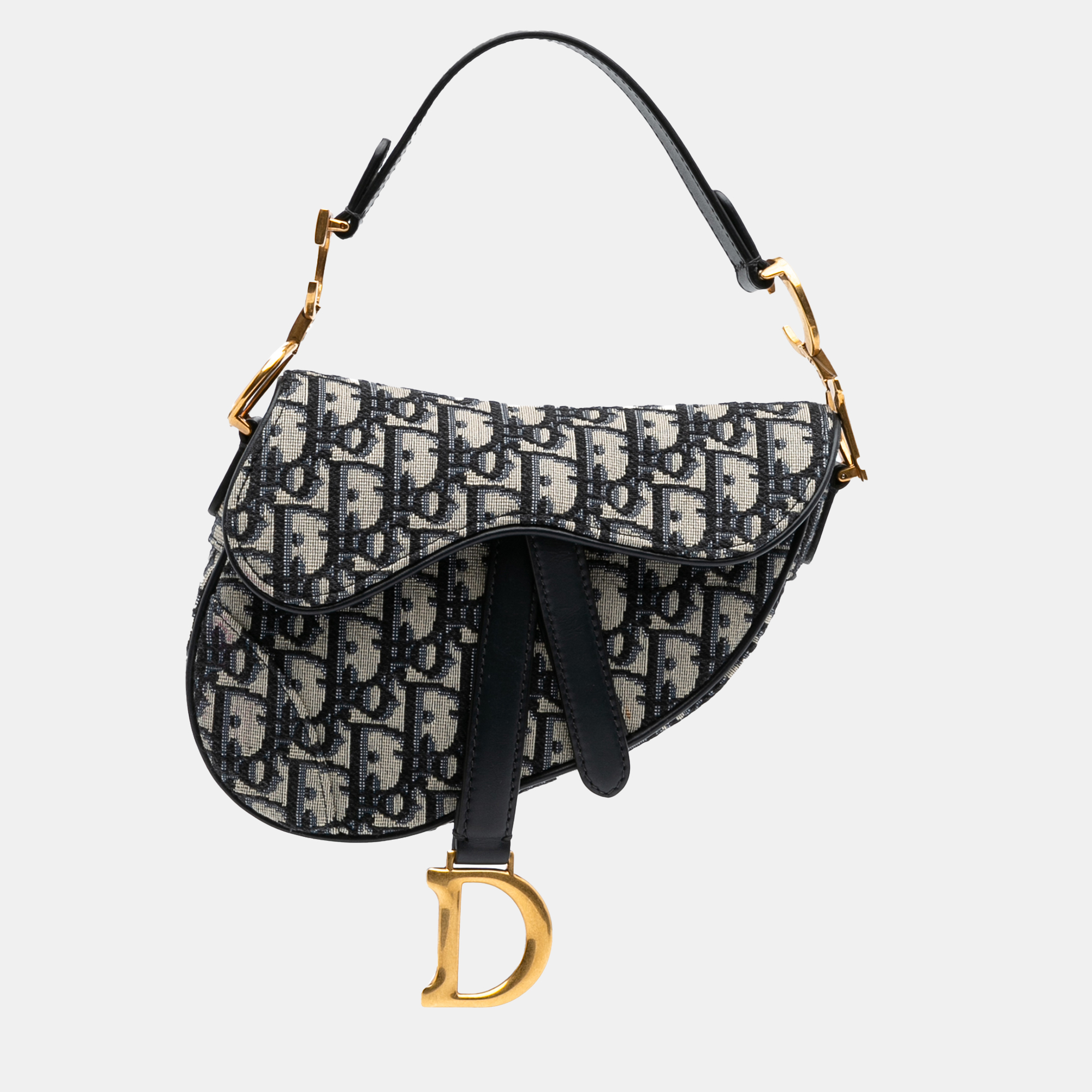 

Dior Beige/Blue Mini Oblique Canvas Saddle Bag