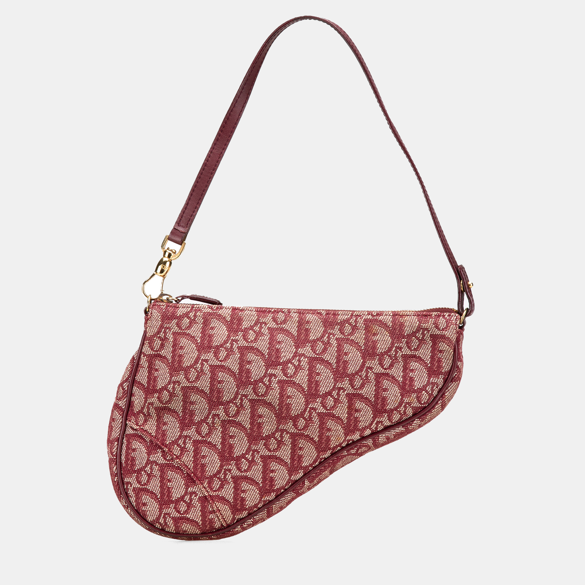 

Dior Red Mini Diorissimo Canvas Saddle Pochette