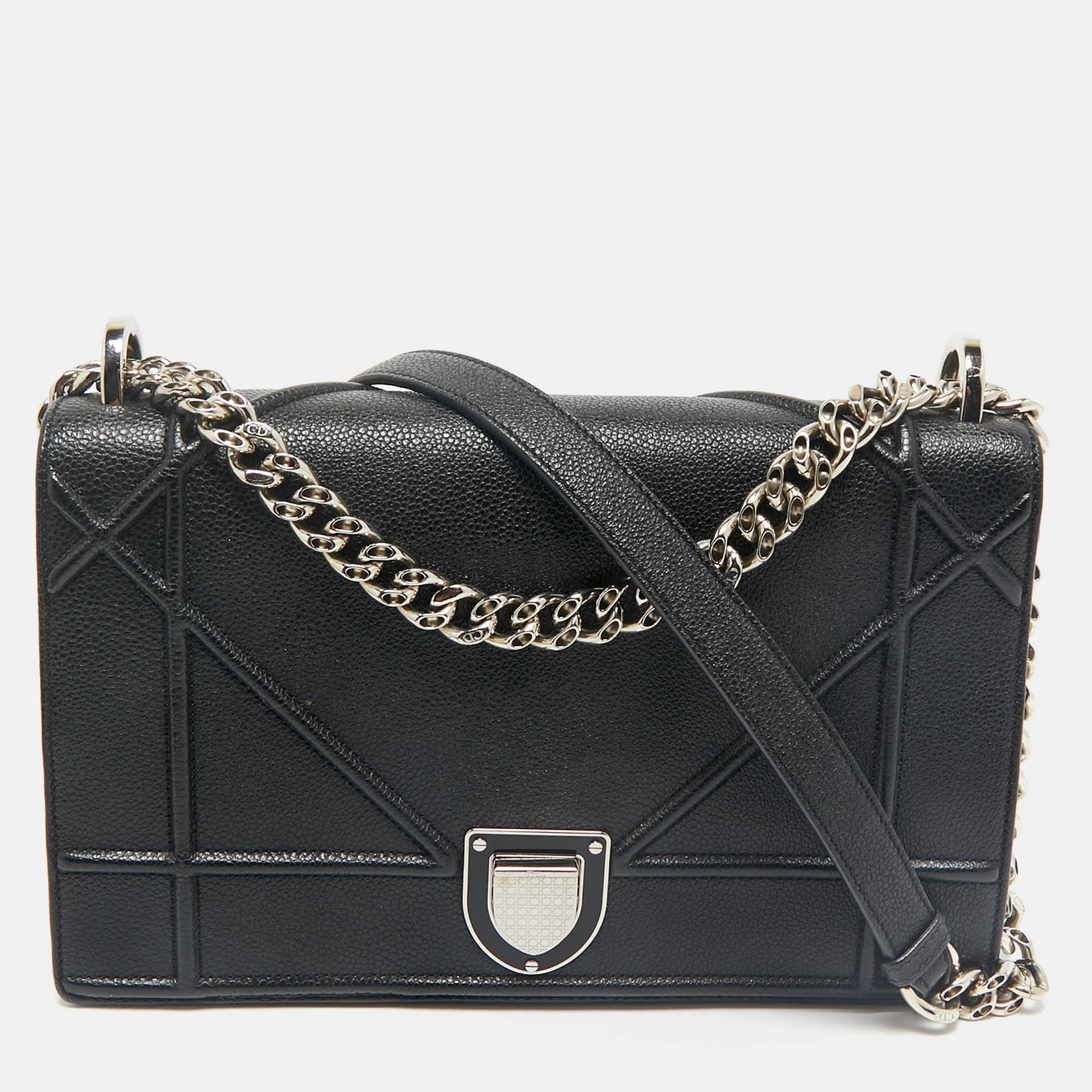 

Dior Black Leather  Diorama Shoulder Bag