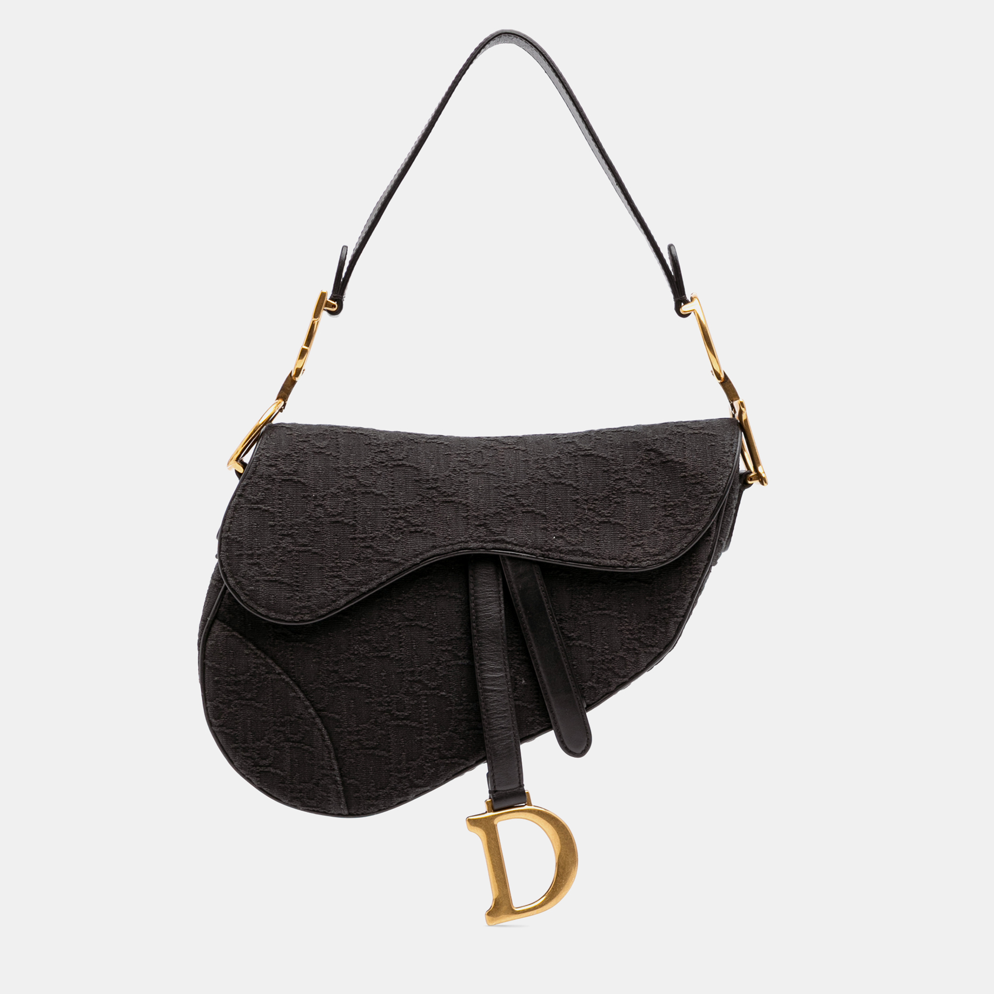 

Dior Black Oblique Canvas Saddle Bag