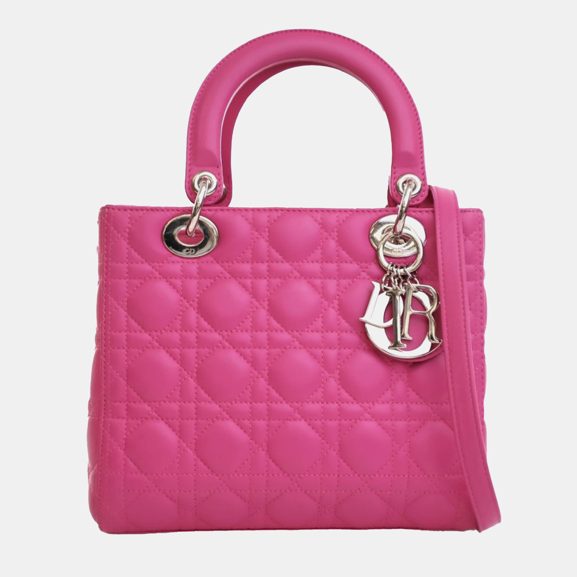 

Dior Pink Medium Lambskin Cannage Lady Dior