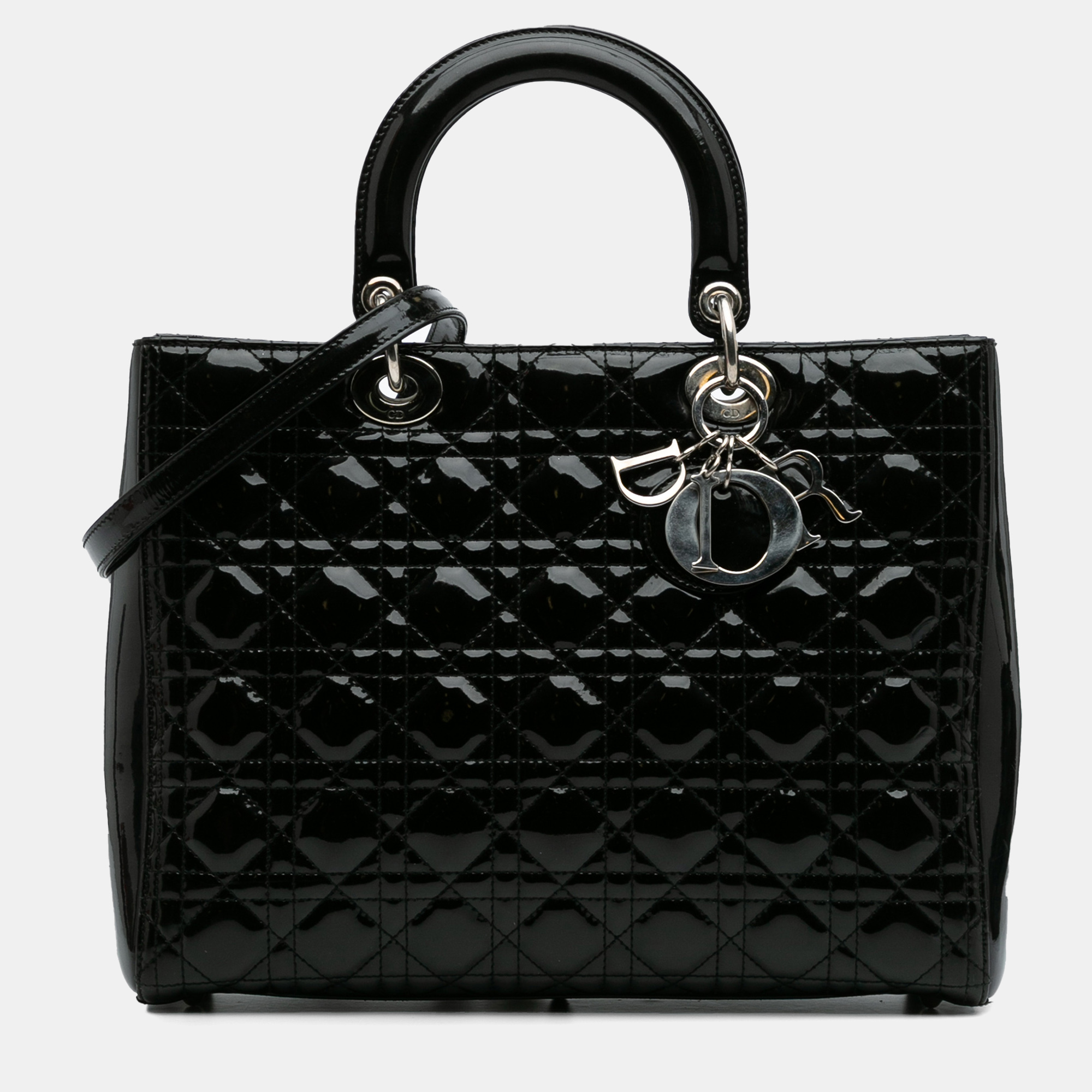 

Dior Black Large Patent Cannage Lady Dior