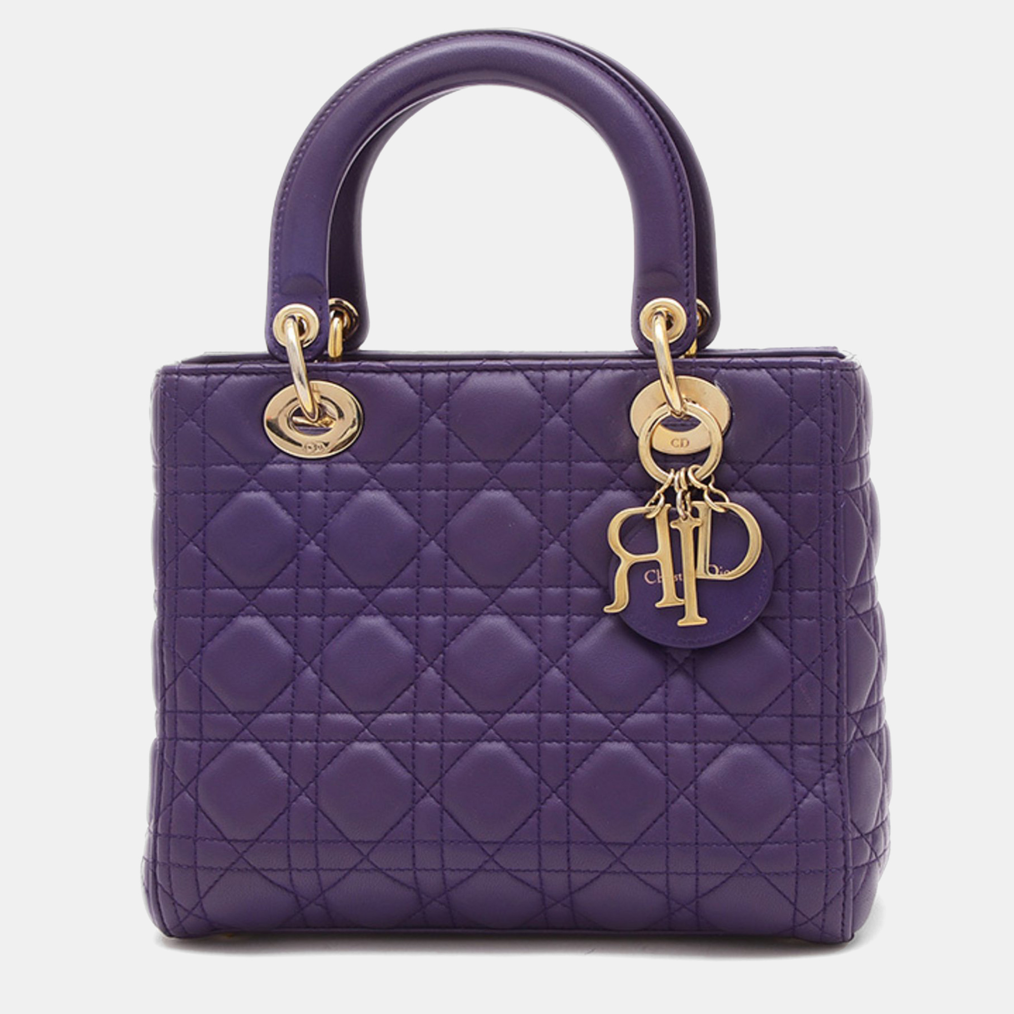 

Christian Dior Dior Lady Cannage Bag Medium Lambskin Purple