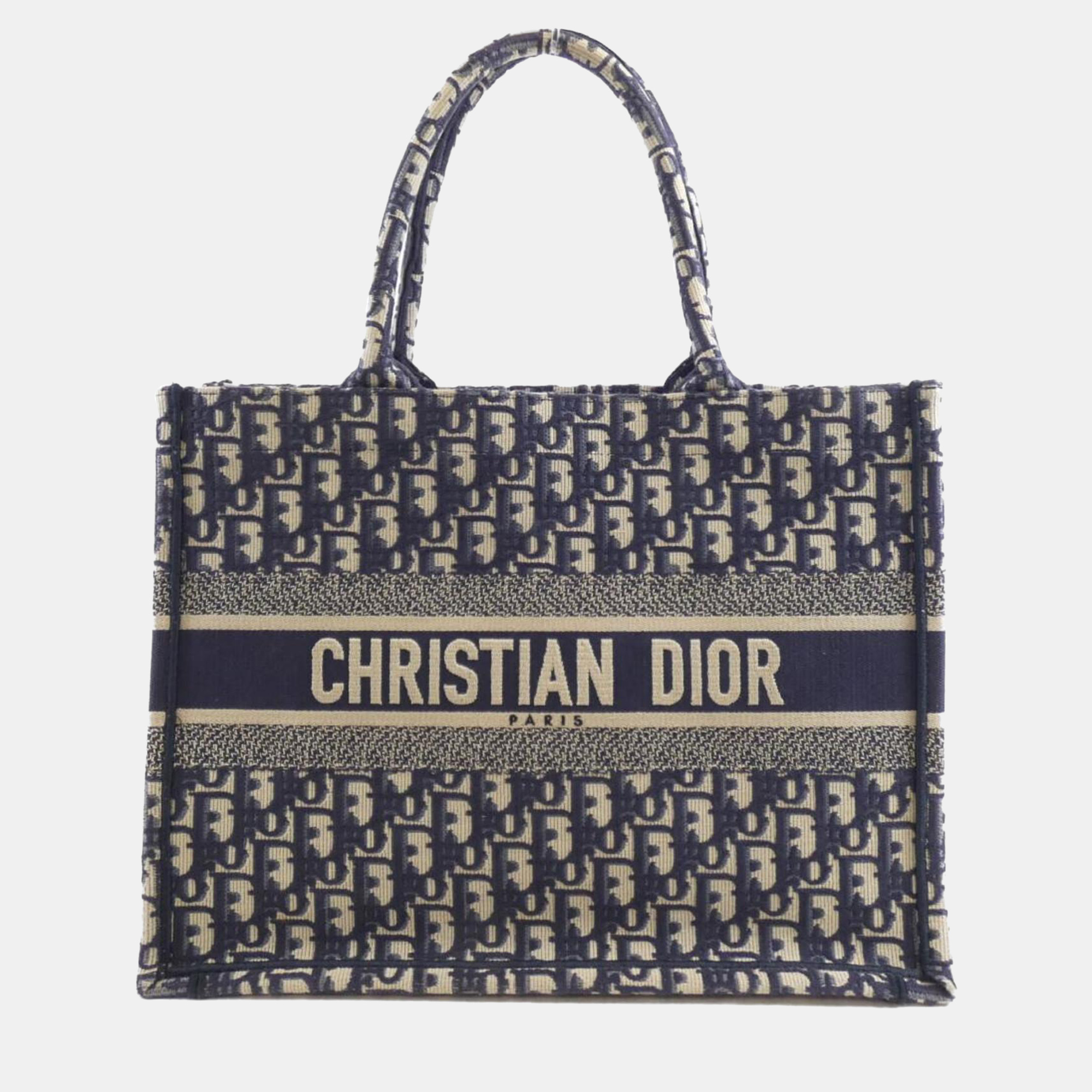 

Christian Dior Oblique Book Tote Medium Handbag, Blue