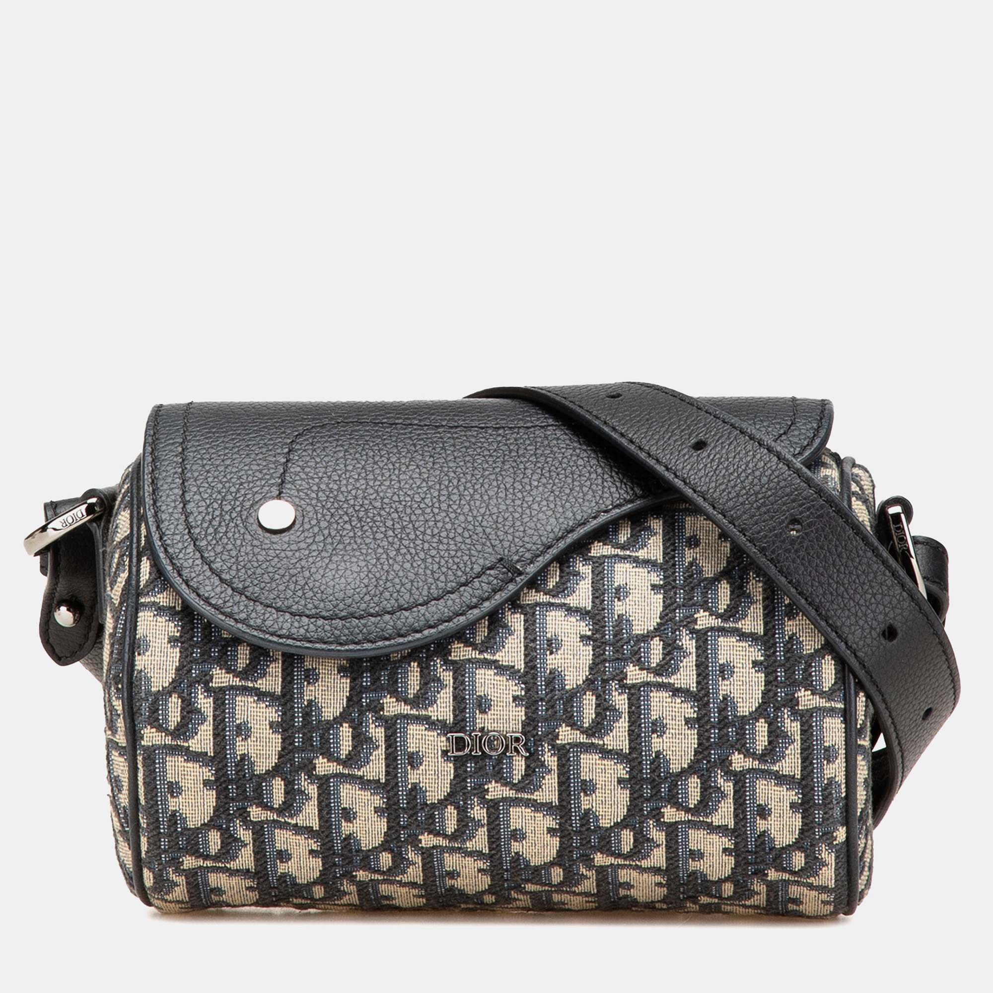 

Dior Blue Mini Oblique Canvas Roller Saddle Bag