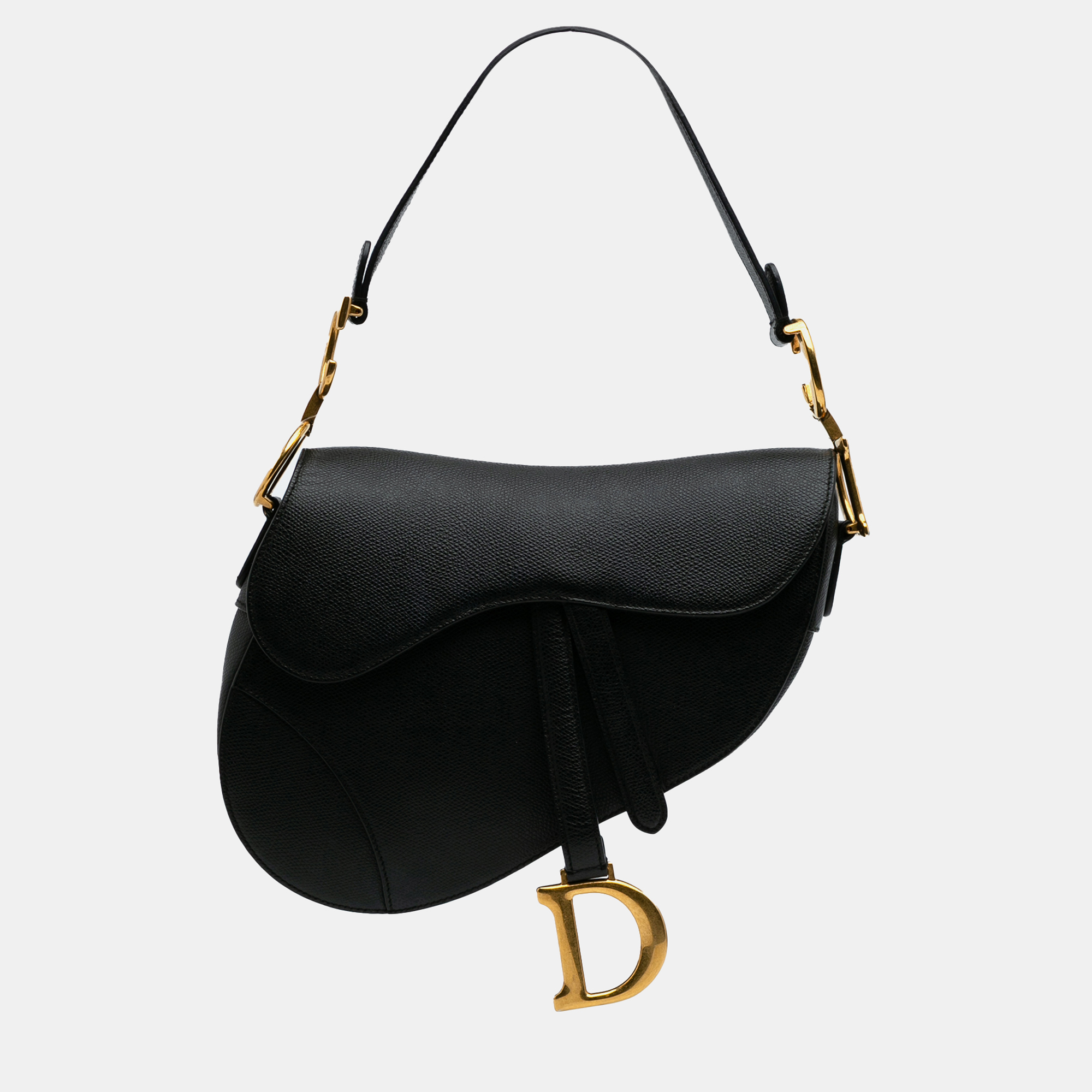 

Dior Black Grained Calfskin Saddle Bag