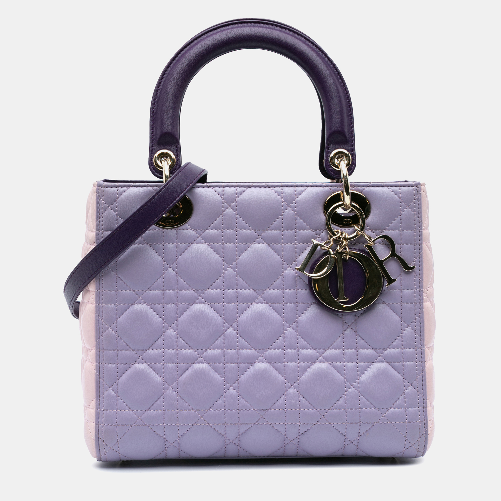 

Dior Purple Medium Lambskin Cannage Lady Dior
