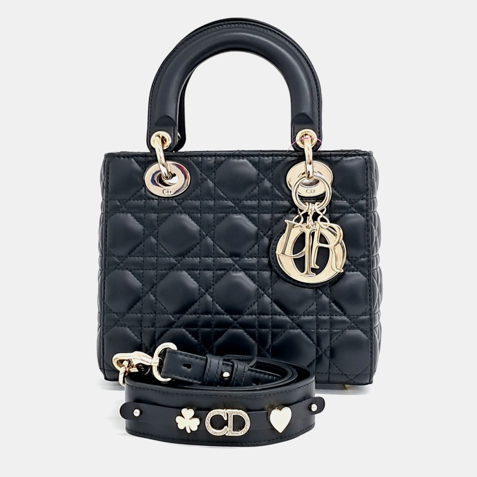 

Dior Black Leather Cannage Lady Bag Small