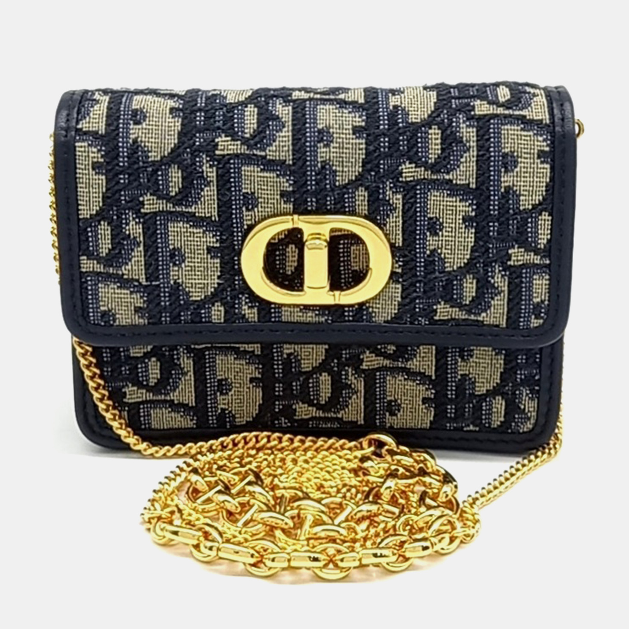 

Dior Navy Blue Canvas and Leather Oblique Miss Caro Micro Crossbody Bag