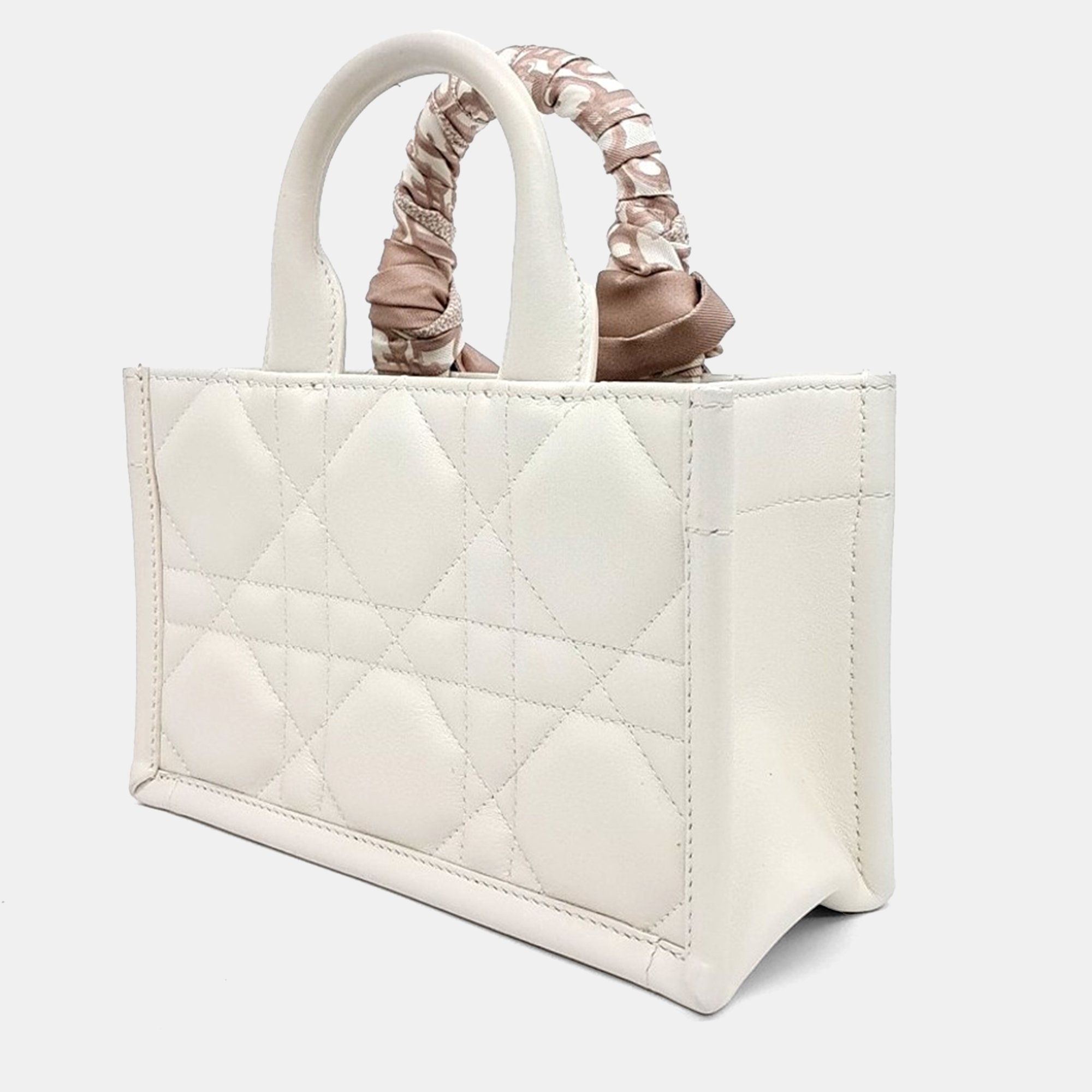

Dior Cream Leather Cannage Book Tote Bag Mini