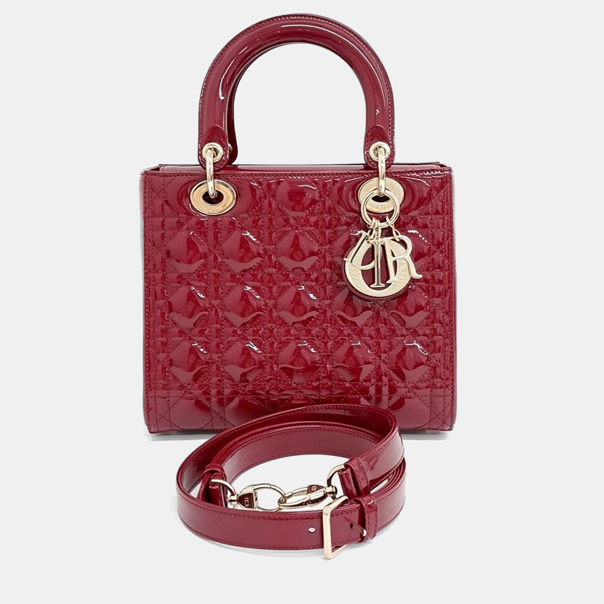

Dior Red Patent Leather Patent Lady Bag Medium