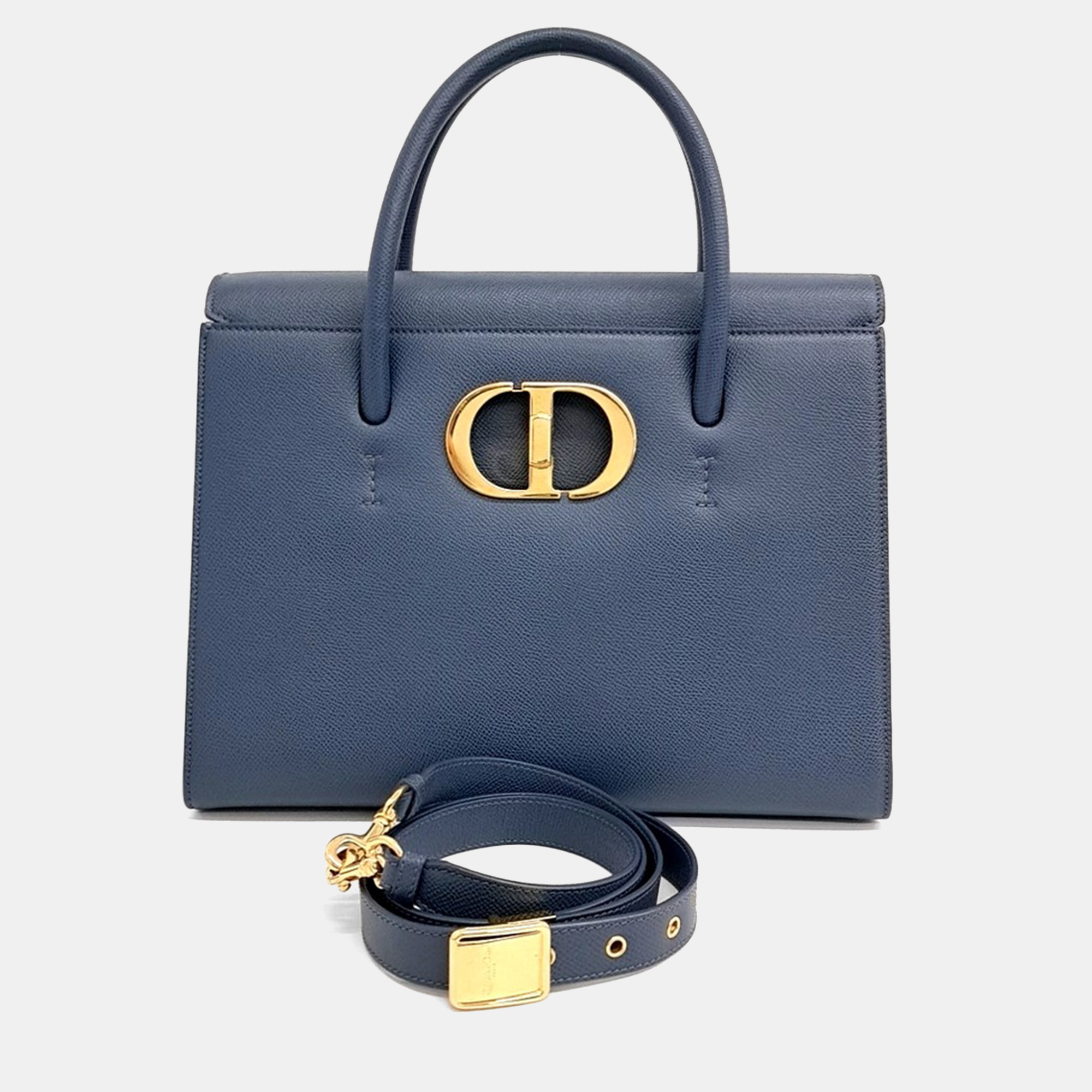 

Dior Blue Leather Saint Honore Cabaret Bag Large