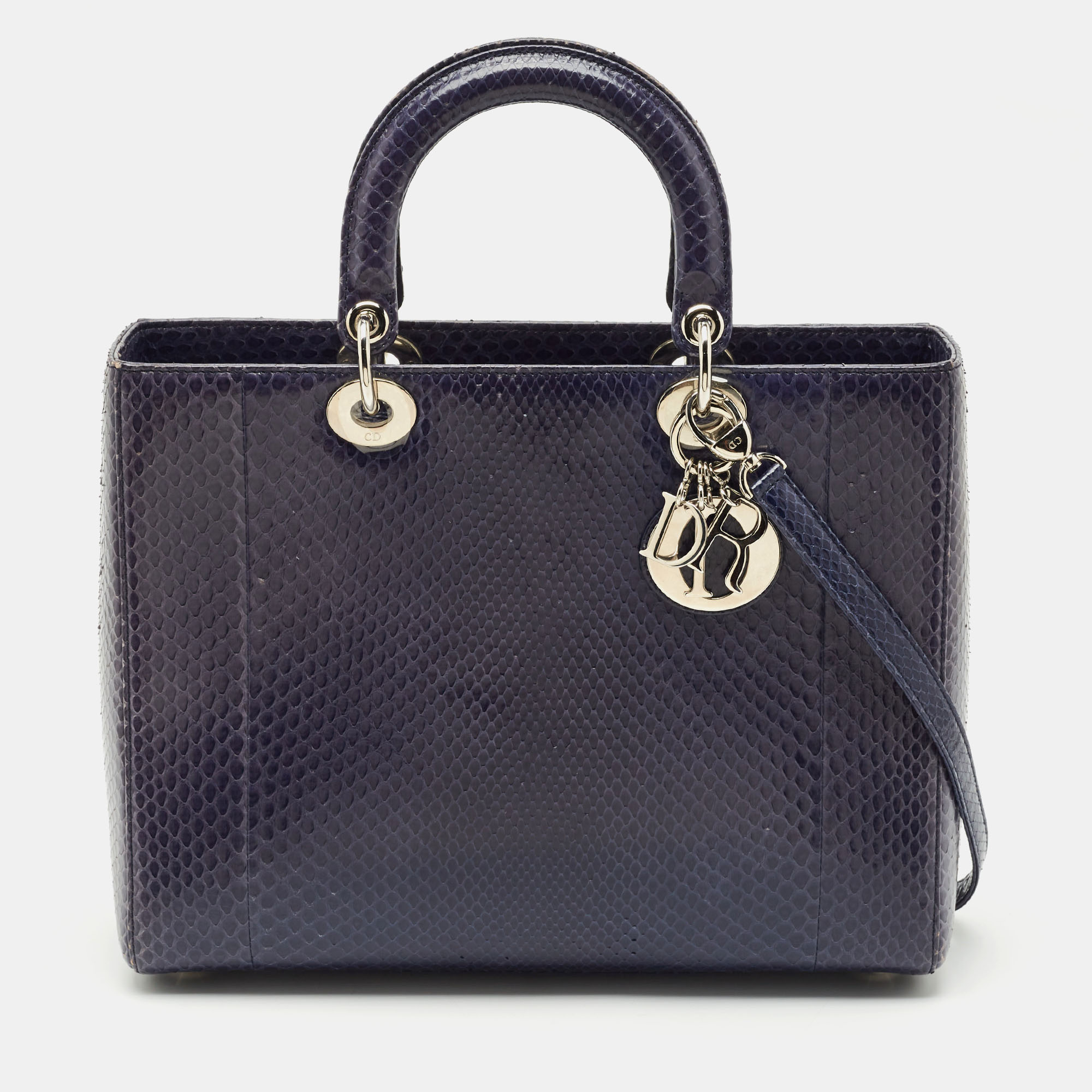 

Dior Violet Python Large Lady Dior Tote, Purple