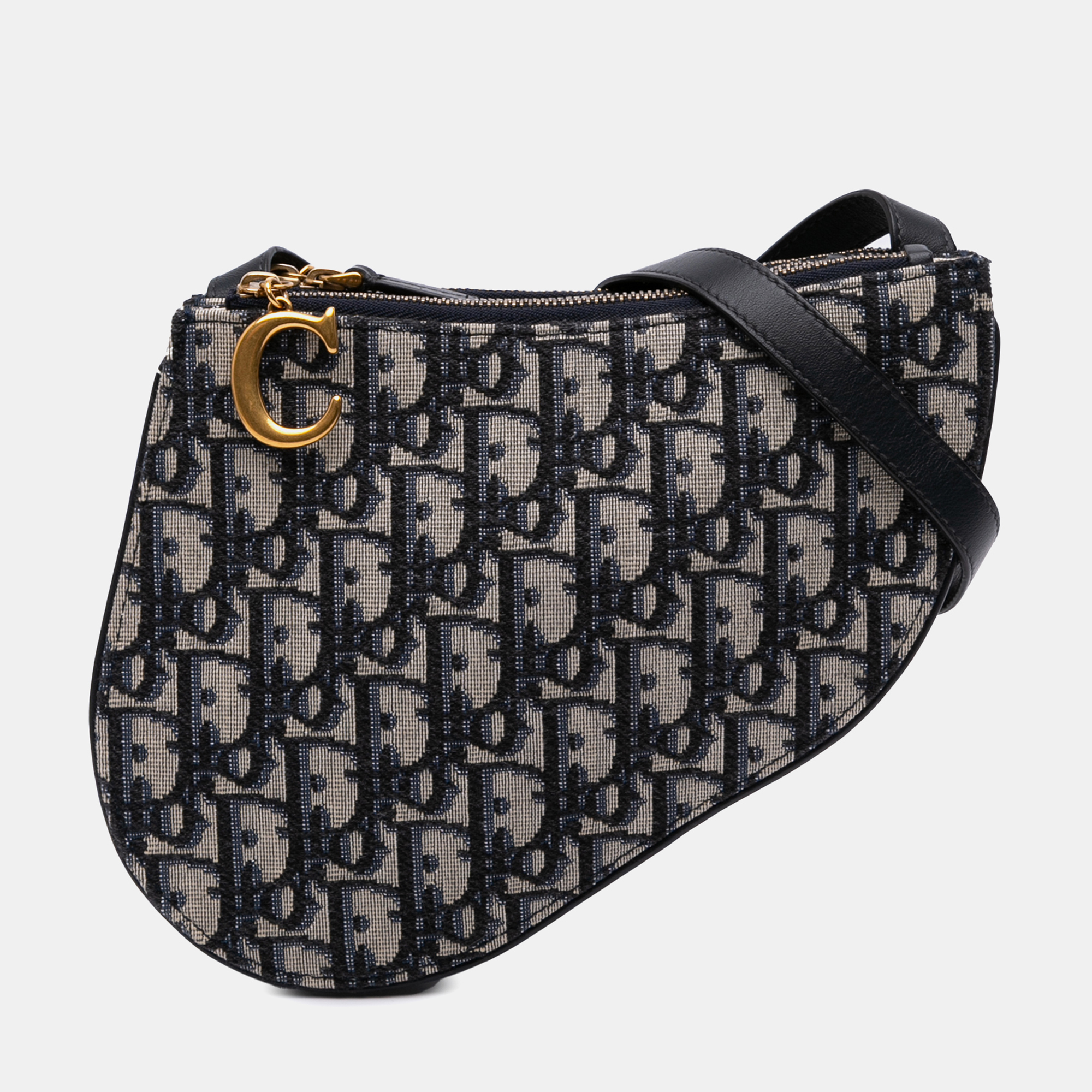 

Dior Blue Oblique Canvas Saddle Triple Zip Crossbody