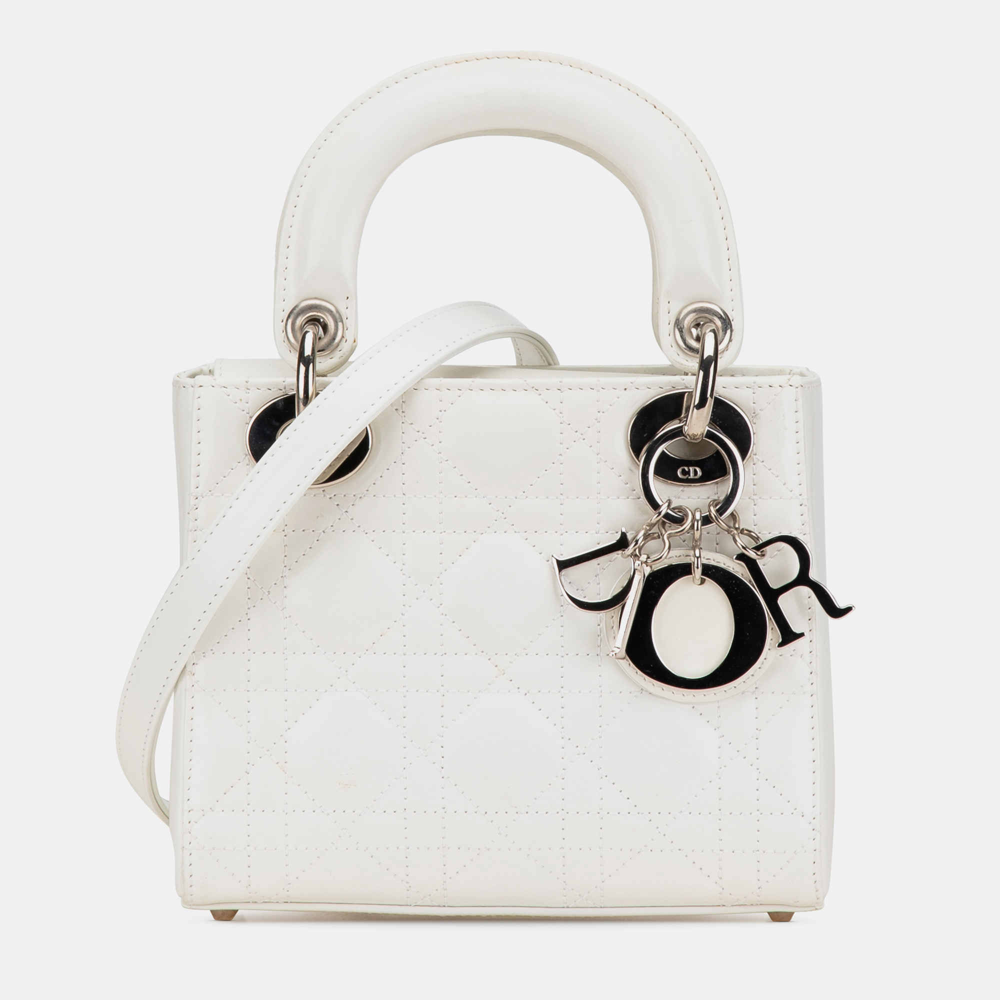 

Dior White Mini Lambskin Cannage Lady Dior