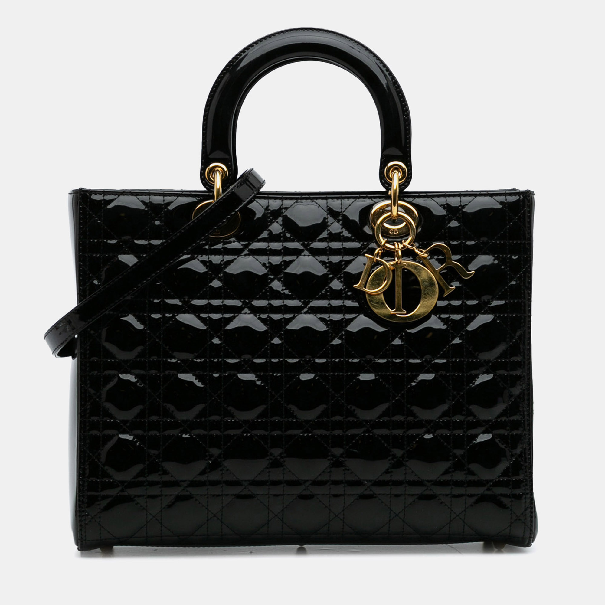 

Dior Black Large Patent Cannage Lady Dior